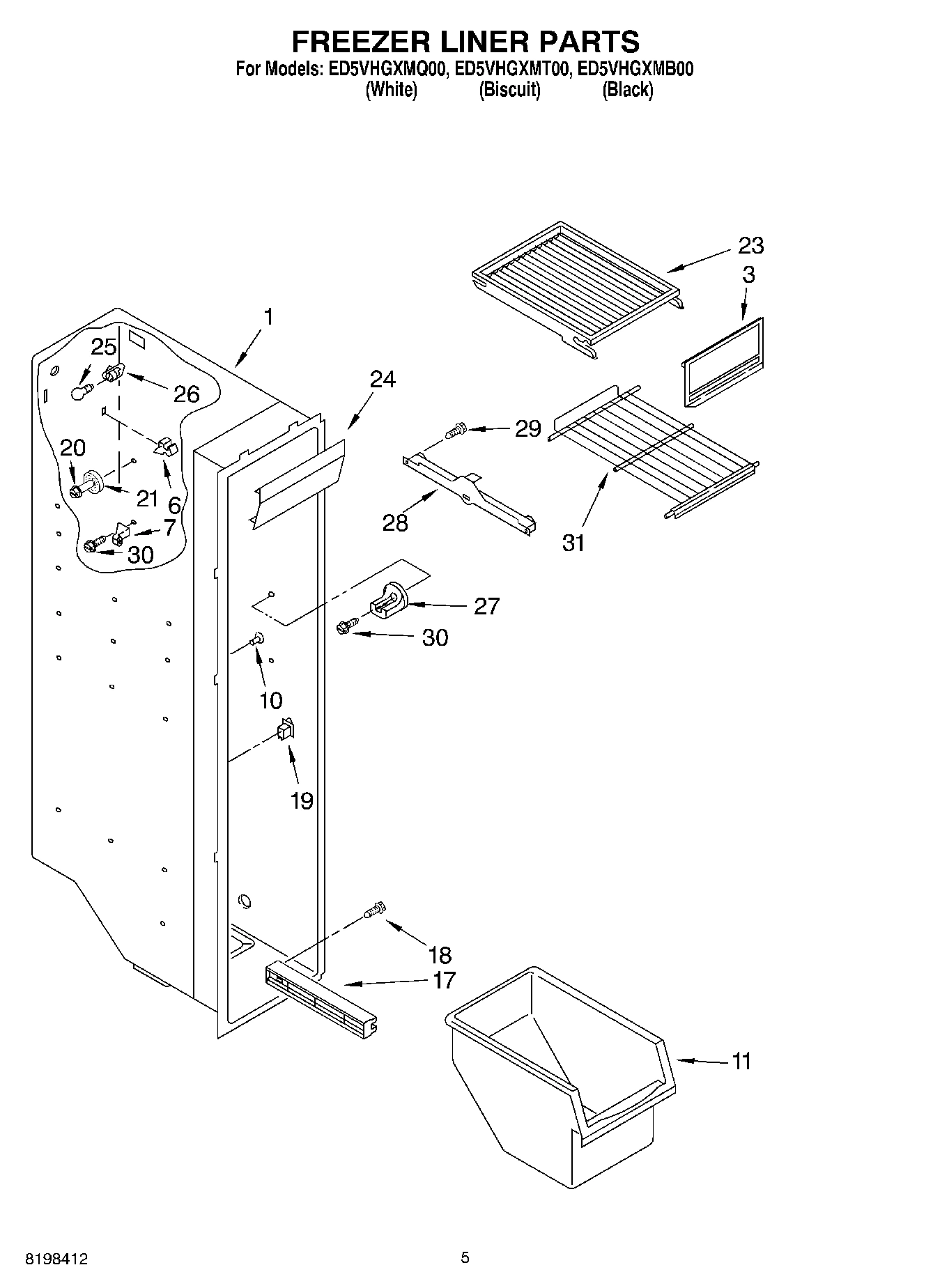 04 - FREEZER LINER PARTS