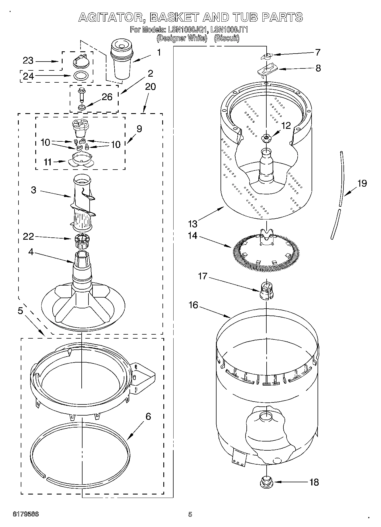 03 - AGITATOR, BASKET AND TUB