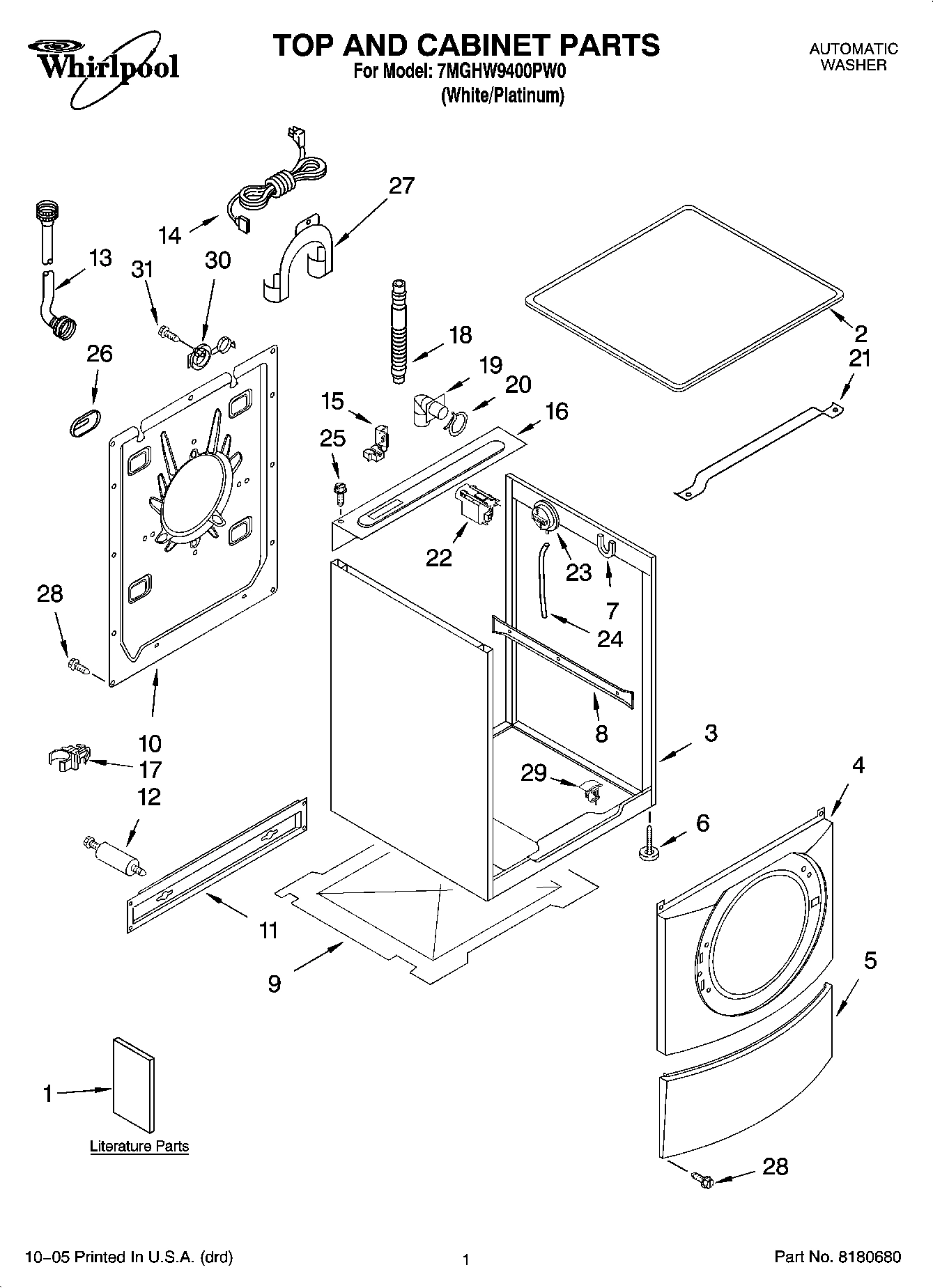 01 - TOP AND CABINET PARTS