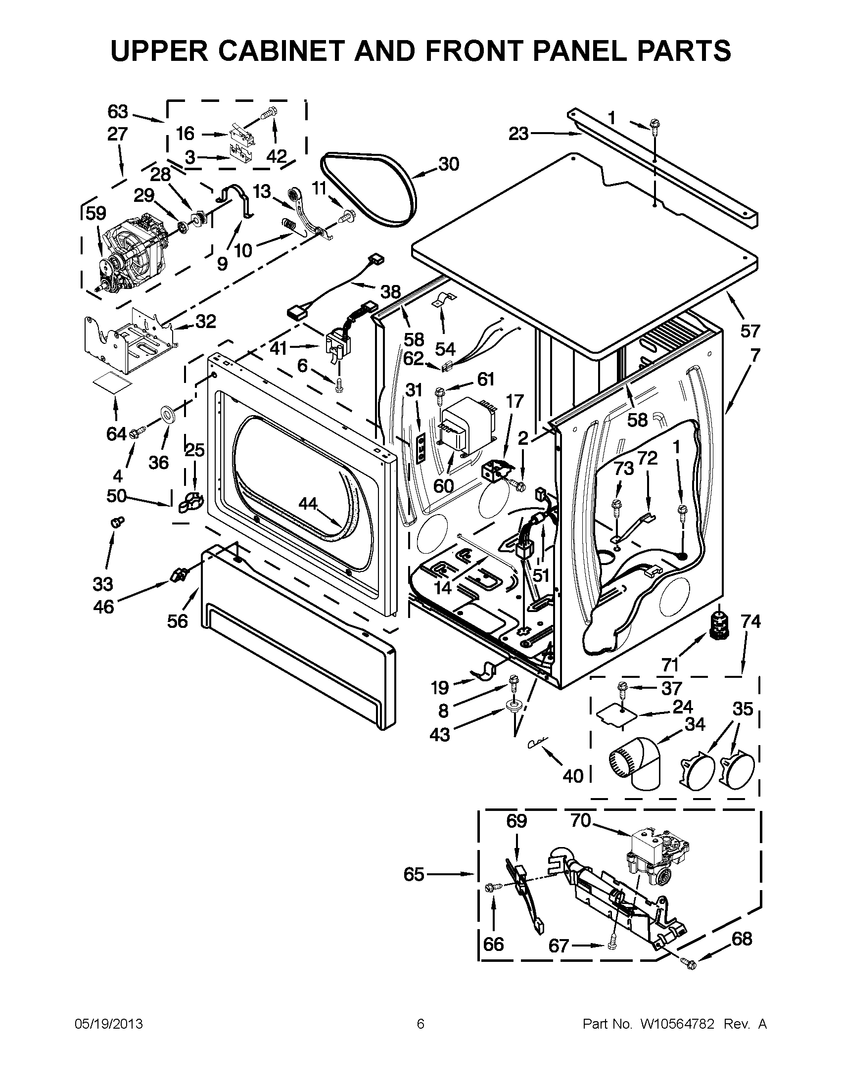 03 - UPPER CABINET AND FRONT PANEL PARTS