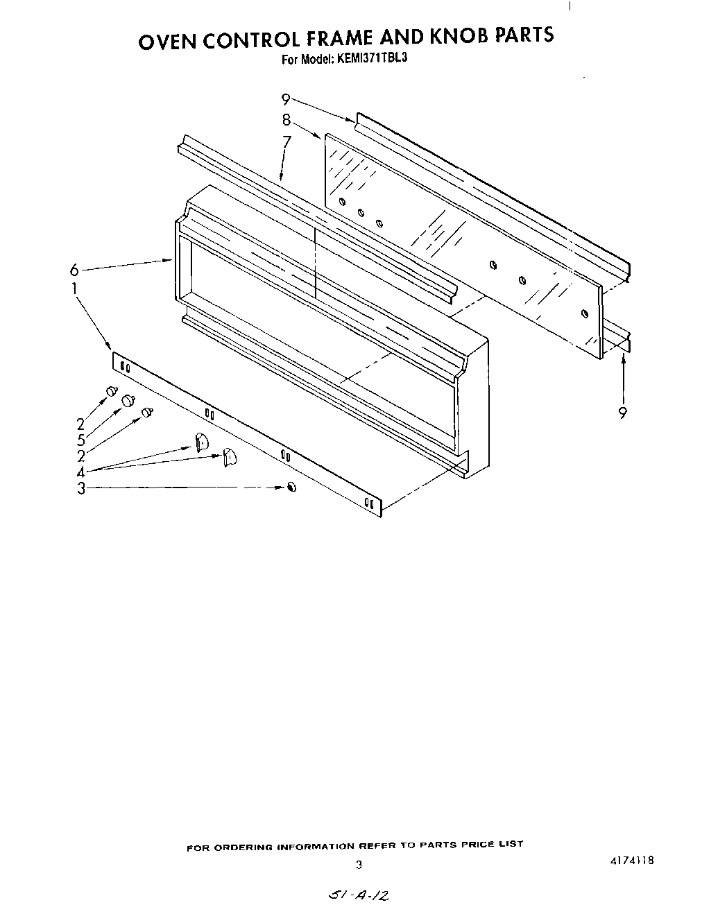 03 - OVEN CONTROL FRAME AND KNOB