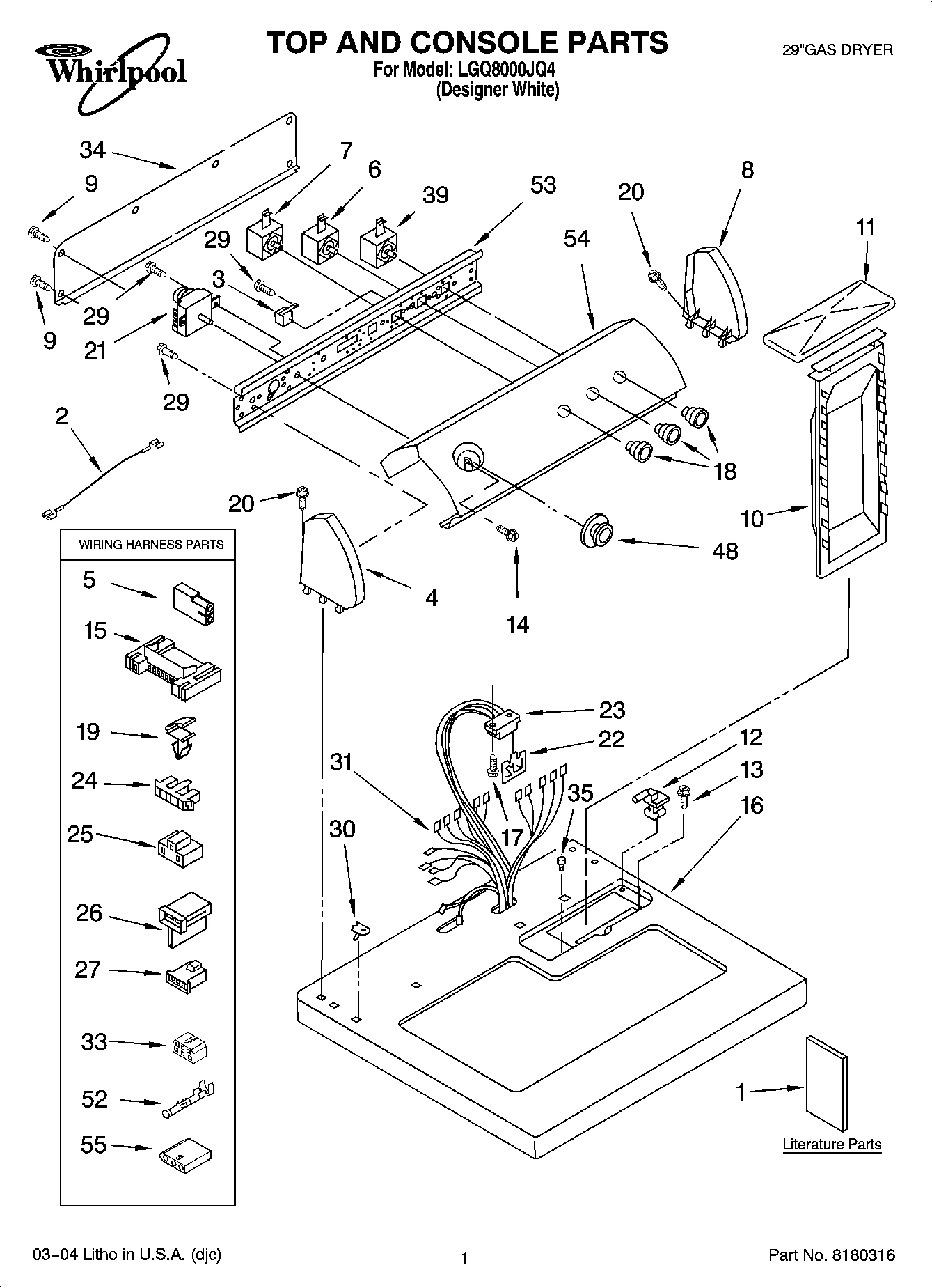 01 - TOP AND CONSOLE PARTS OPTIONAL PARTS (NOT INCLUDED)
