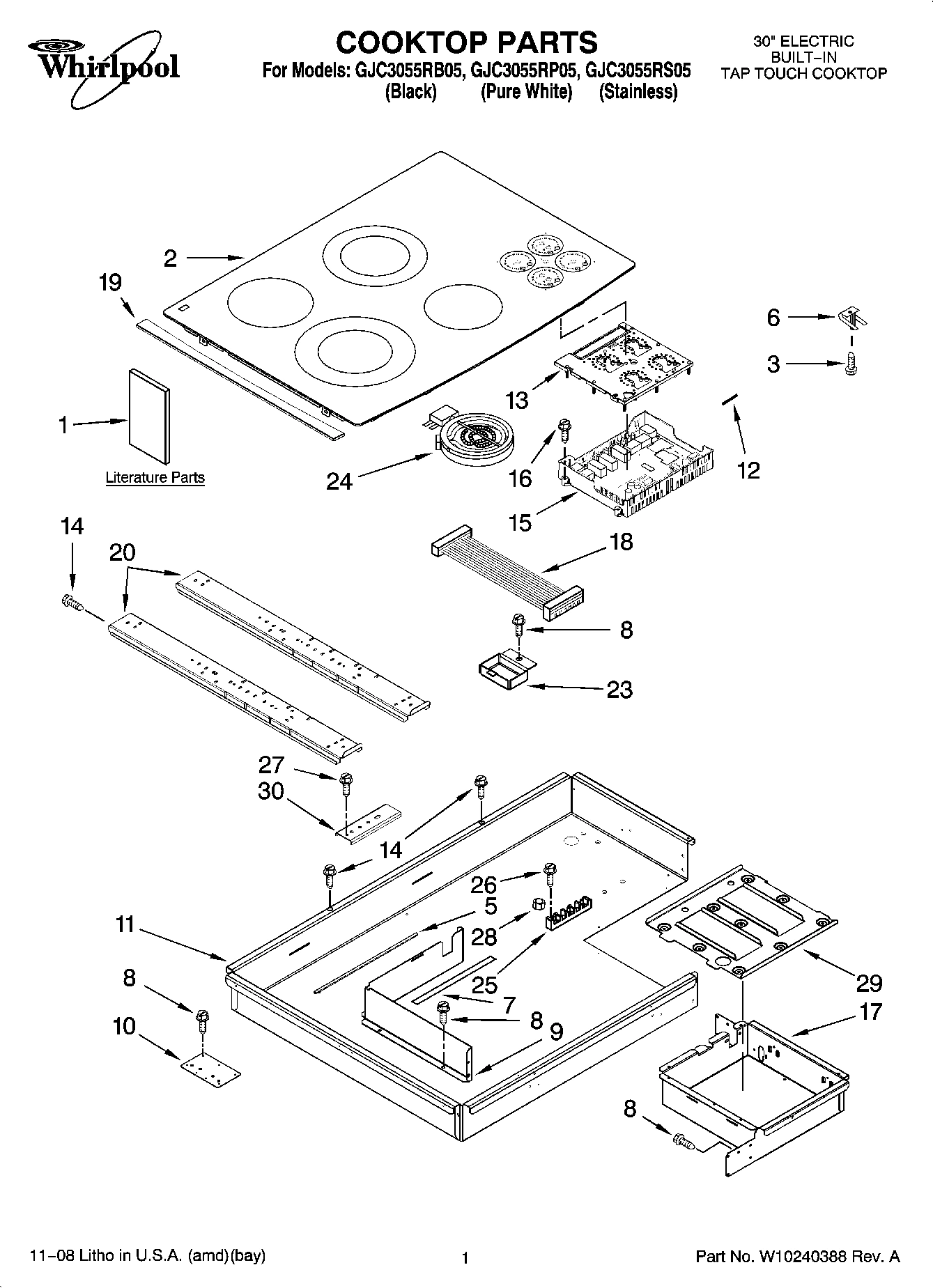 01 - COOKTOP PARTS, OPTIONAL PARTS (NOT INCLUDED)