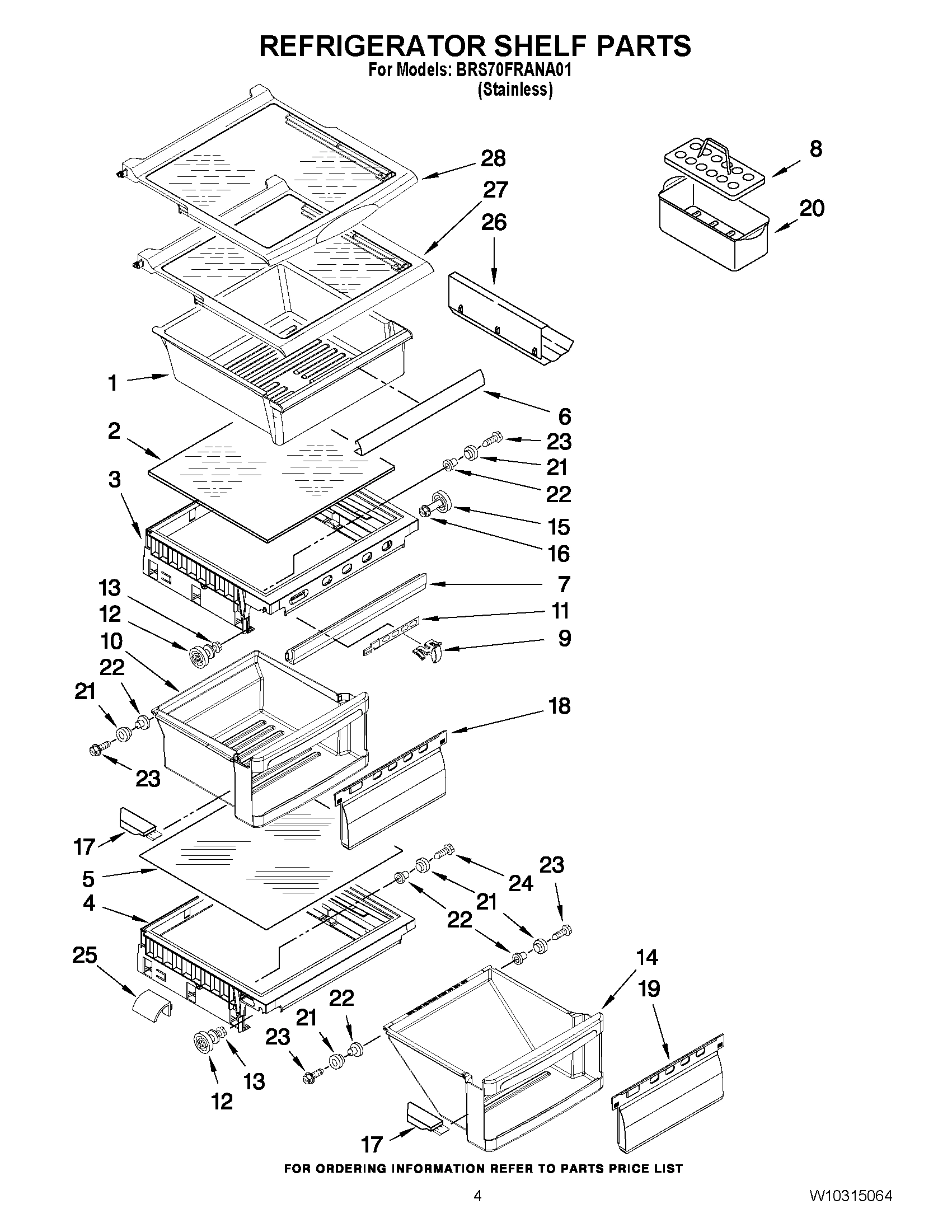 03 - REFRIGERATOR SHELF PARTS