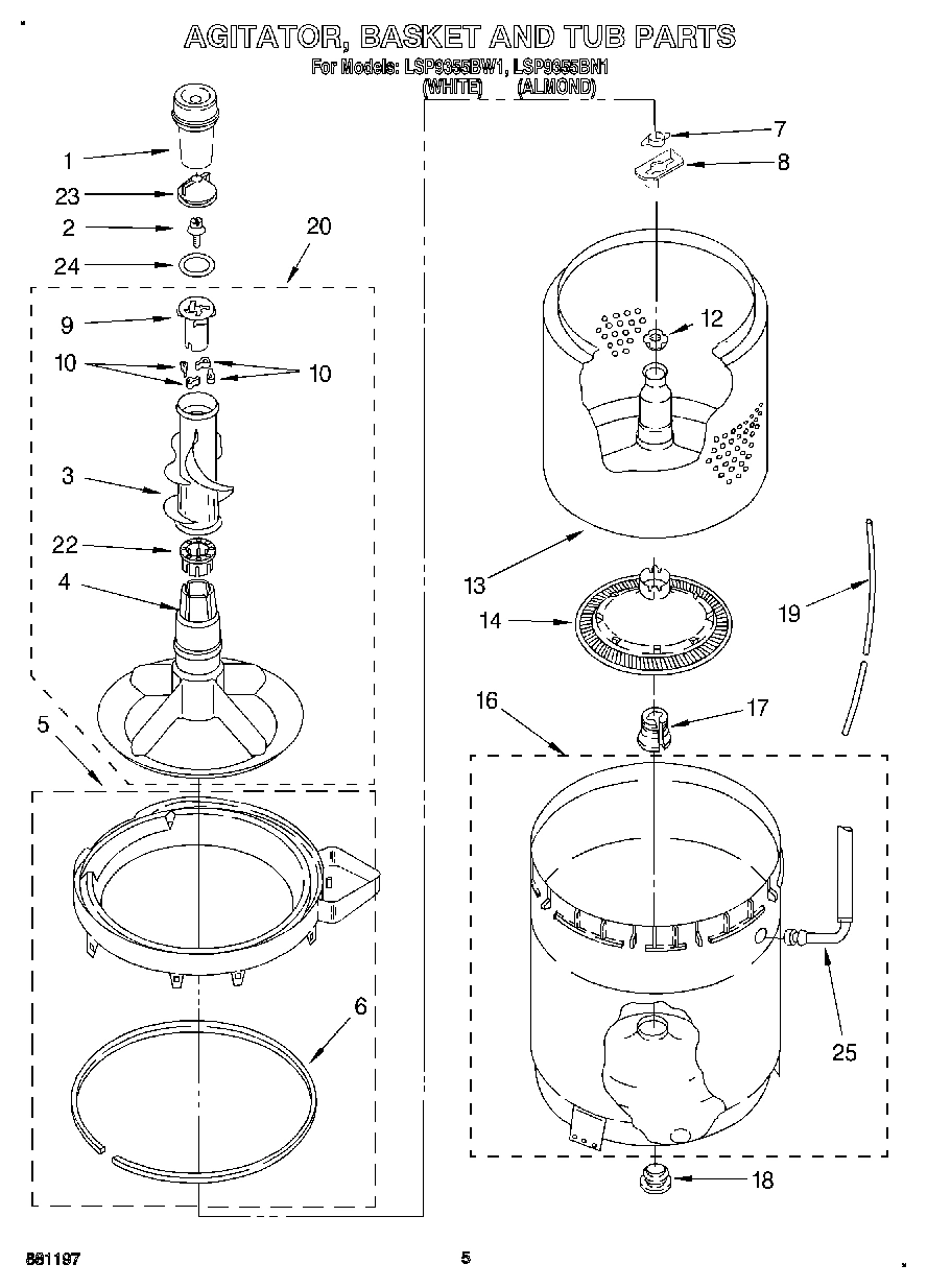 04 - AGITATOR, BASKET AND TUB