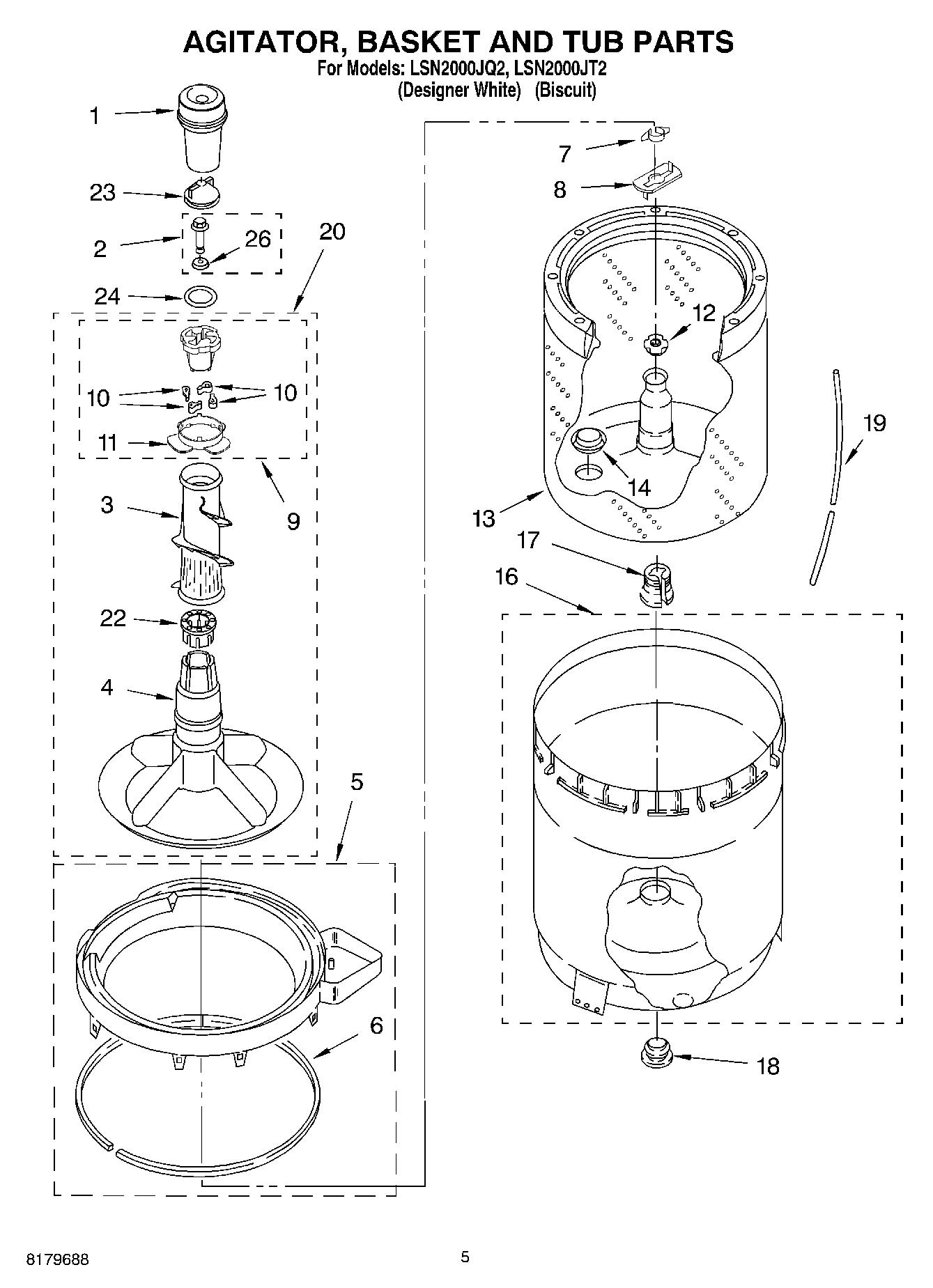 03 - AGITATOR, BASKET AND TUB