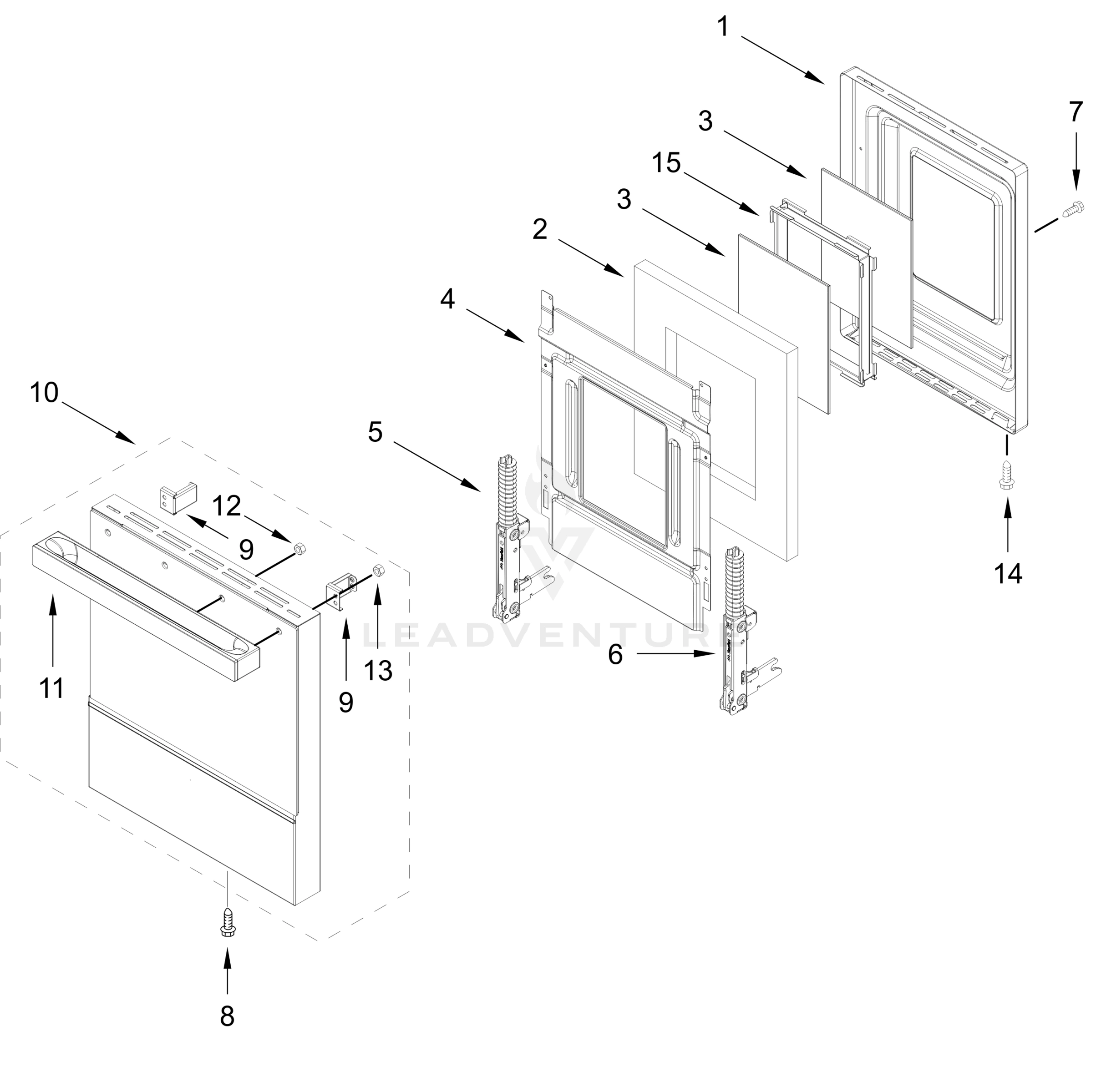OVEN DOOR PARTS (18 In)