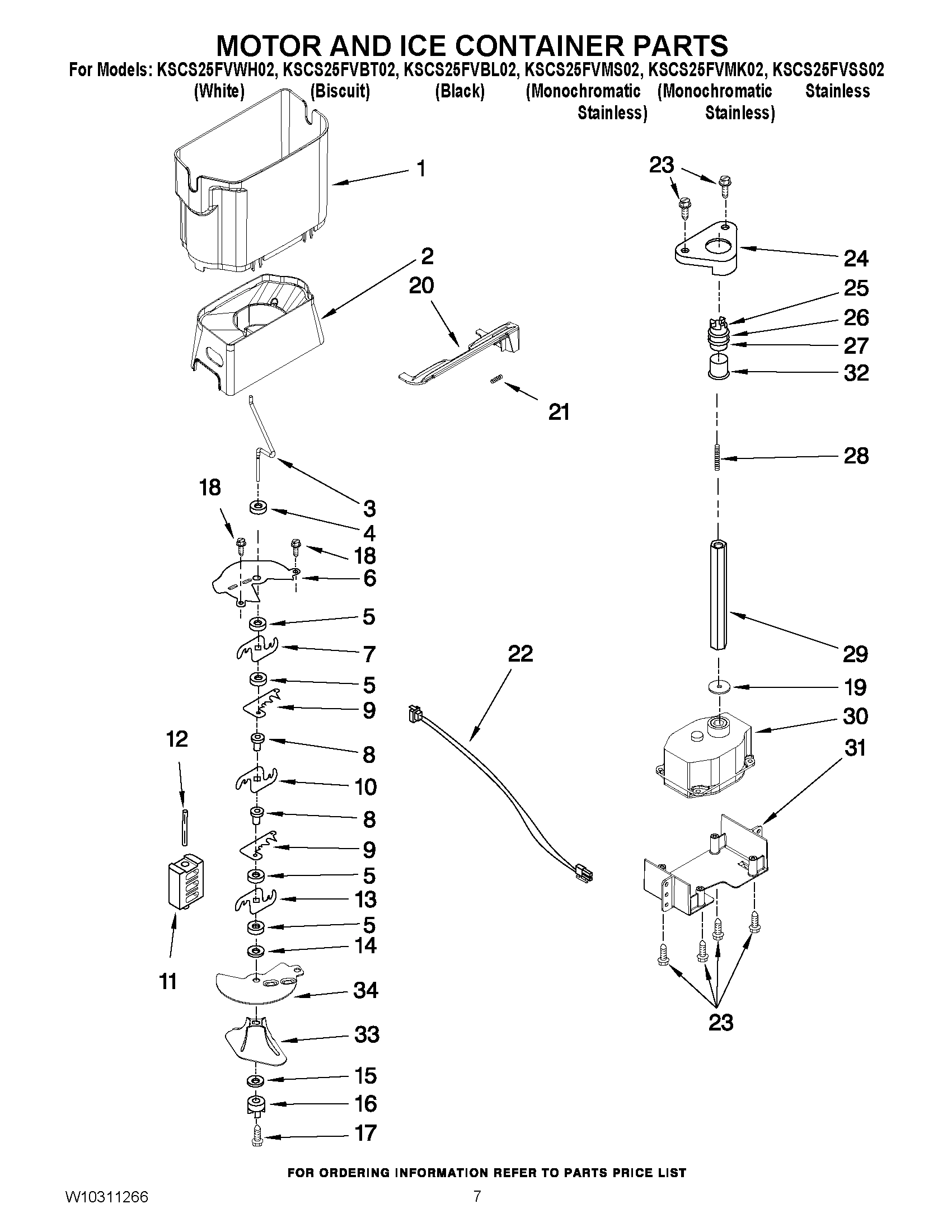 05 - MOTOR AND ICE CONTAINER PARTS