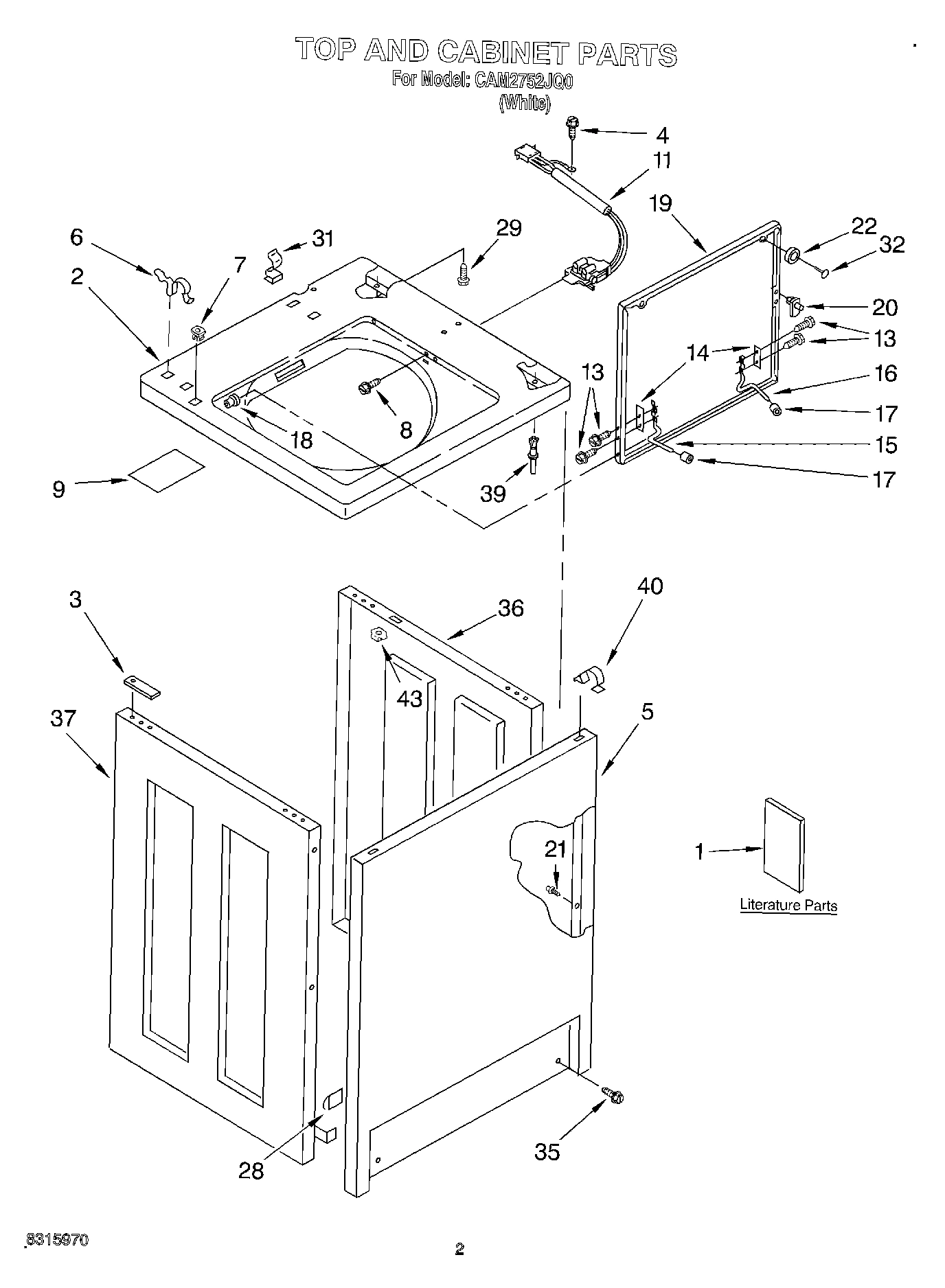 02 - TOP AND CABINET, LIT/OPTIONAL