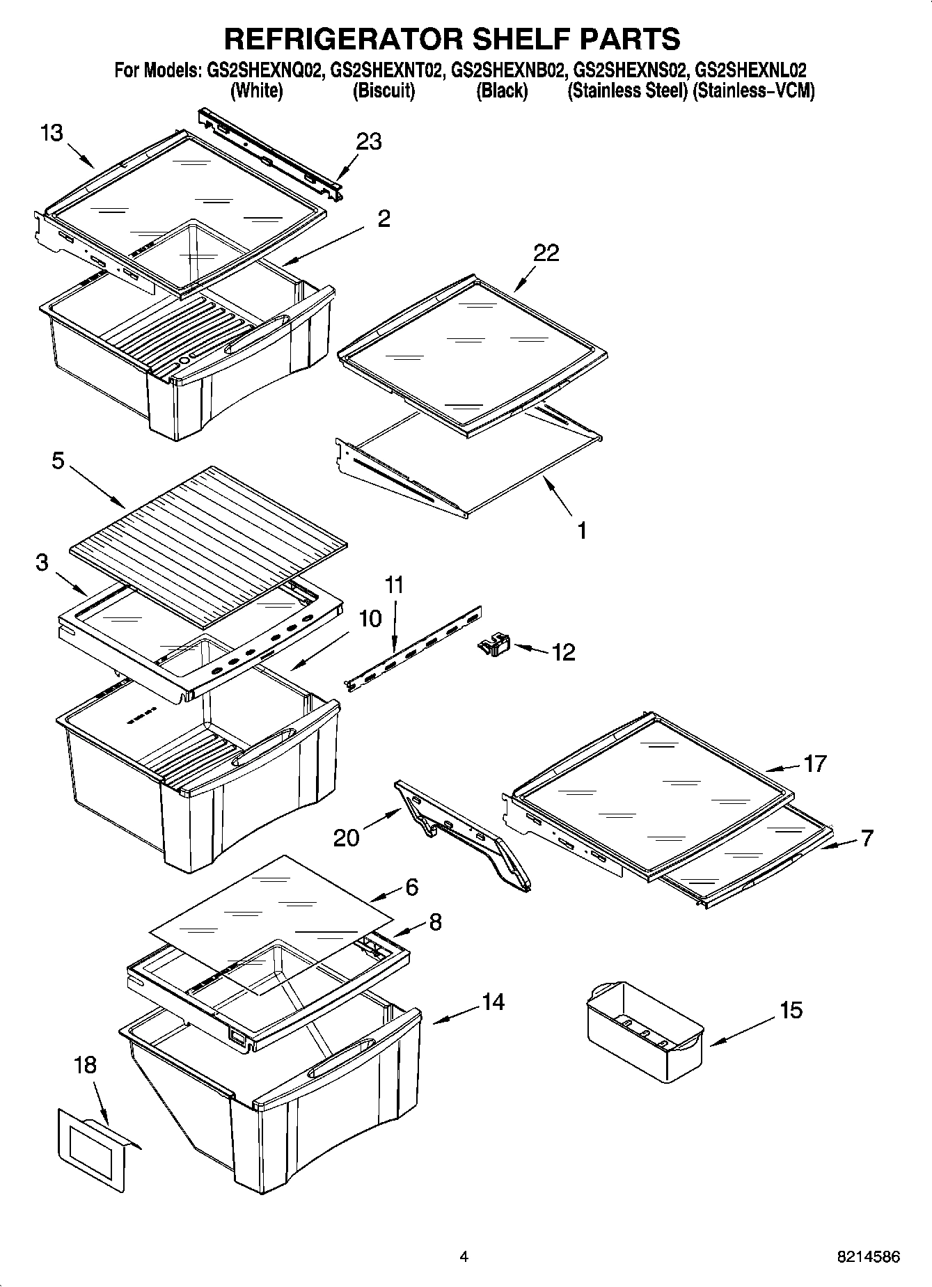 03 - REFRIGERATOR SHELF PARTS
