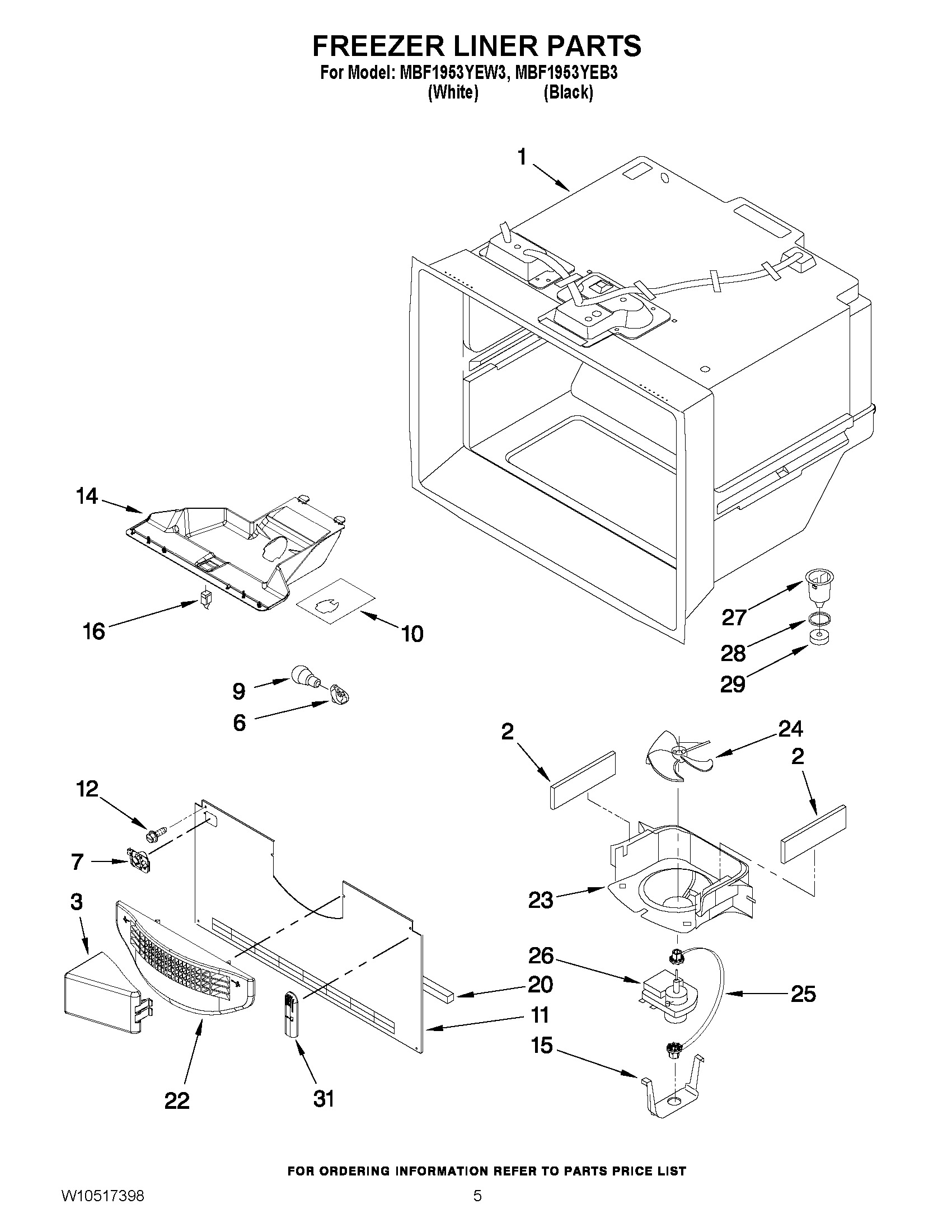 03 - FREEZER LINER PARTS