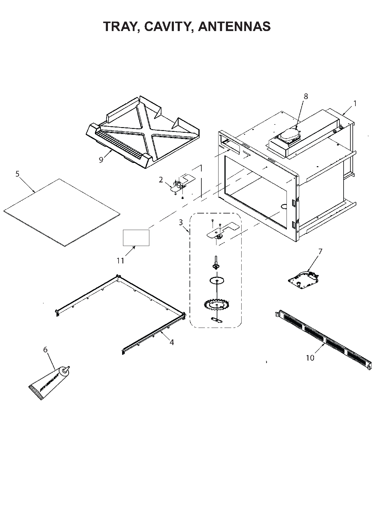 TRAY, CAVITY, ANTENNAS