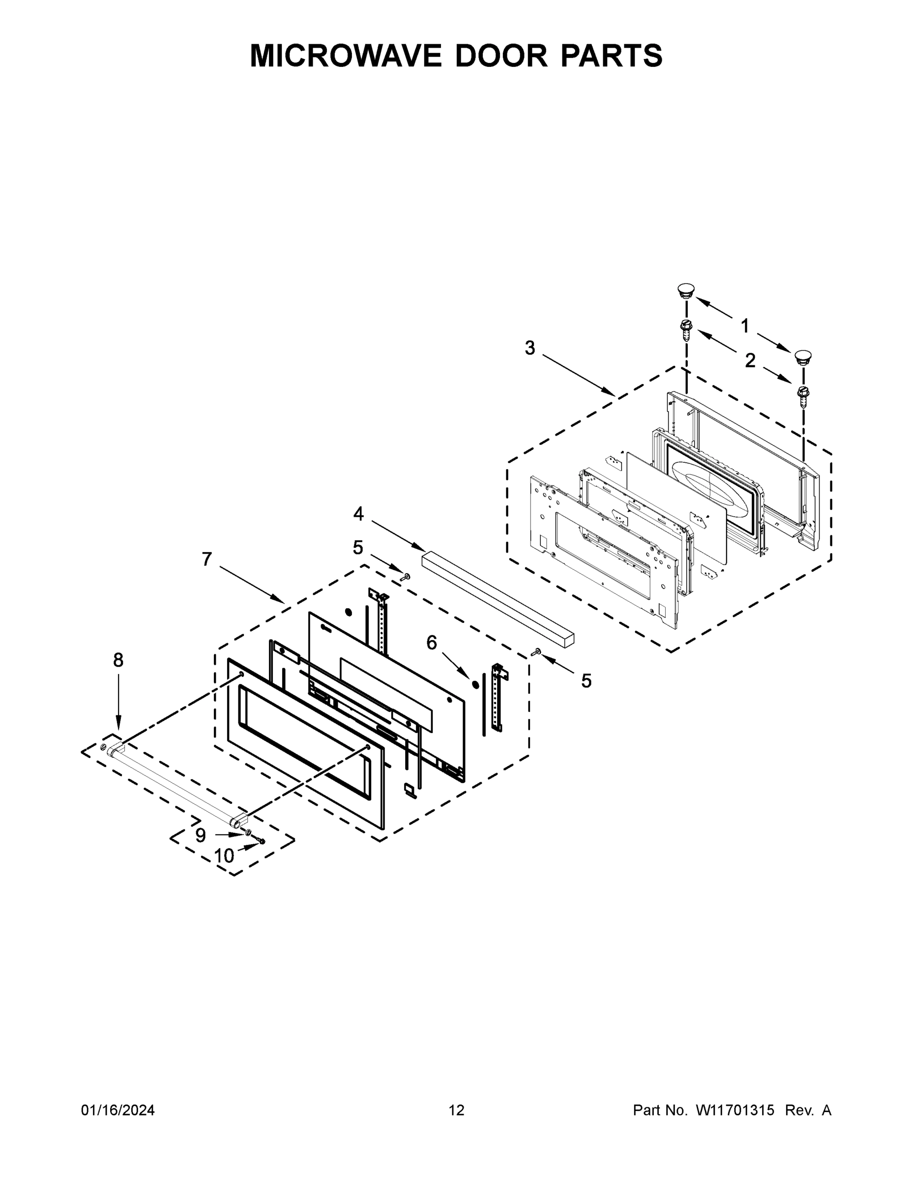 07 - MICROWAVE DOOR PARTS