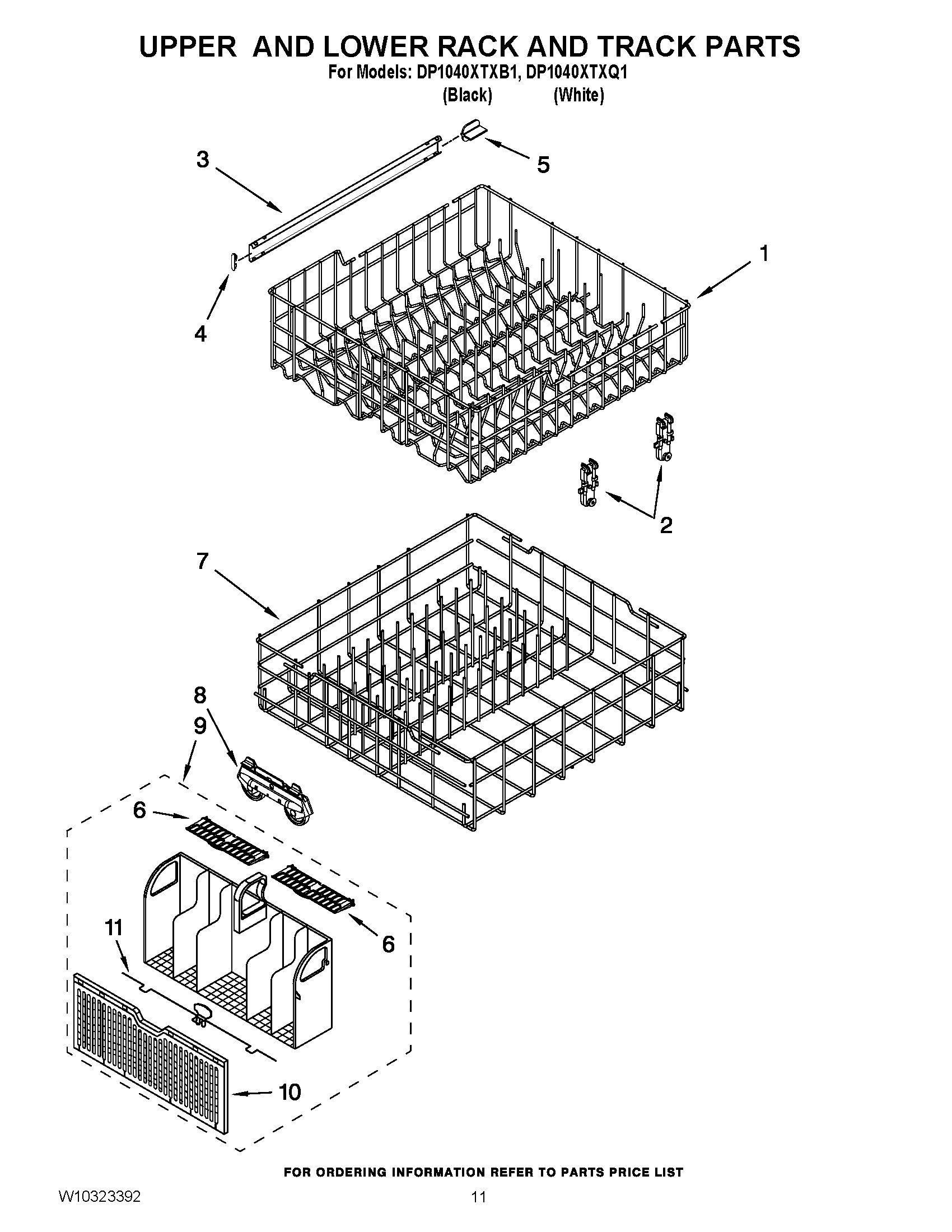 09 - UPPER AND LOWER RACK AND TRACK PARTS