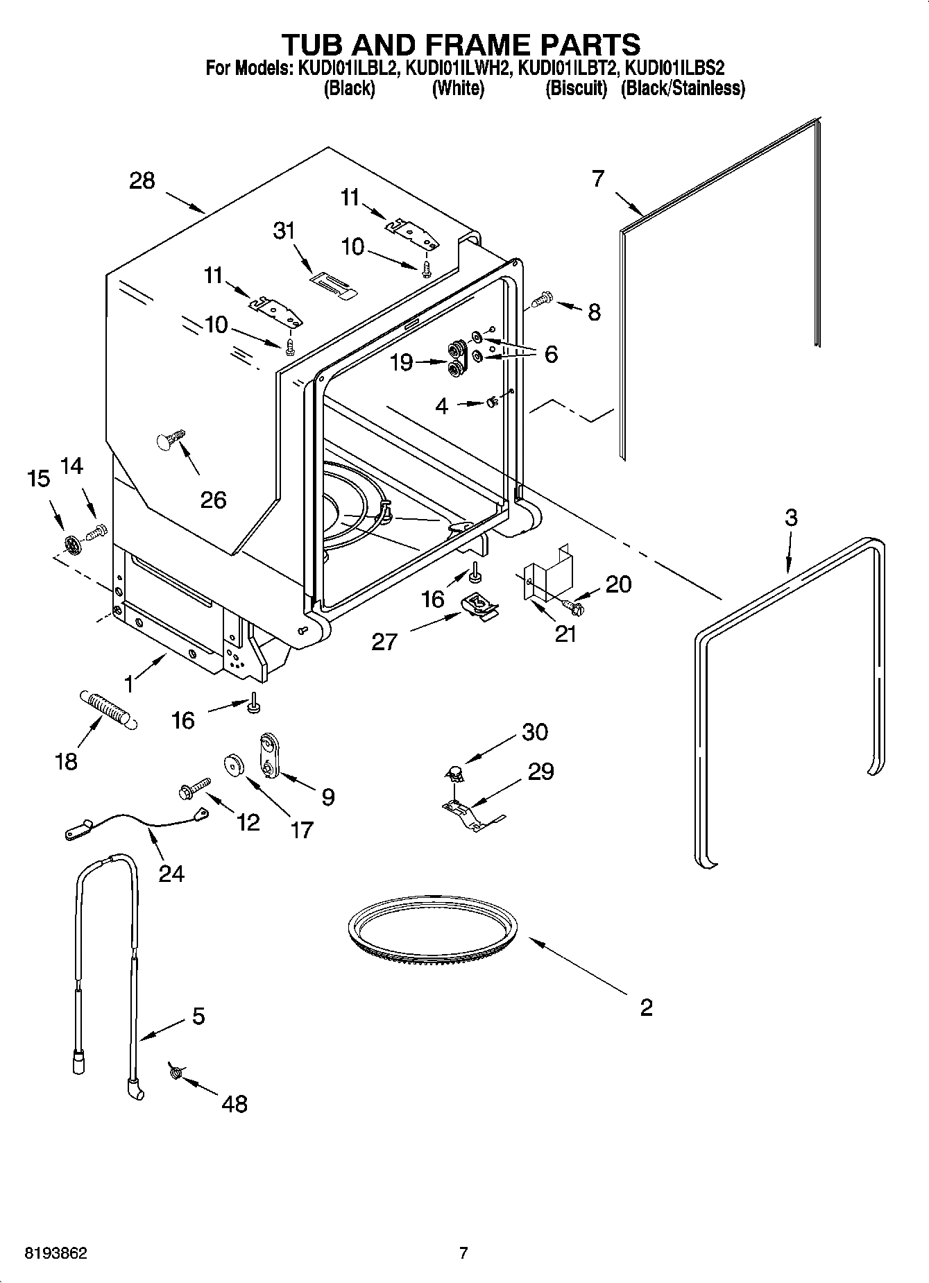 07 - TUB AND FRAME PARTS