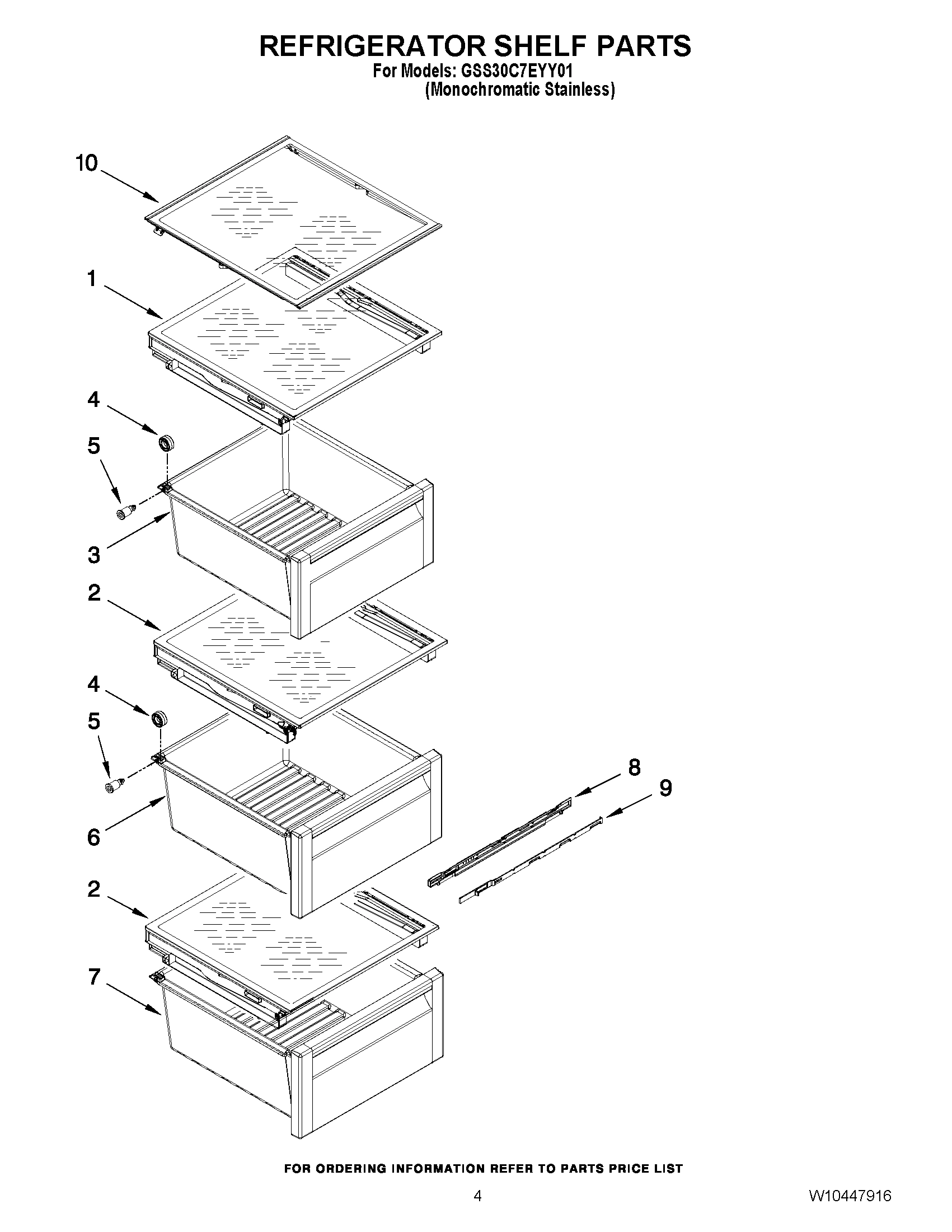 03 - REFRIGERATOR SHELF PARTS