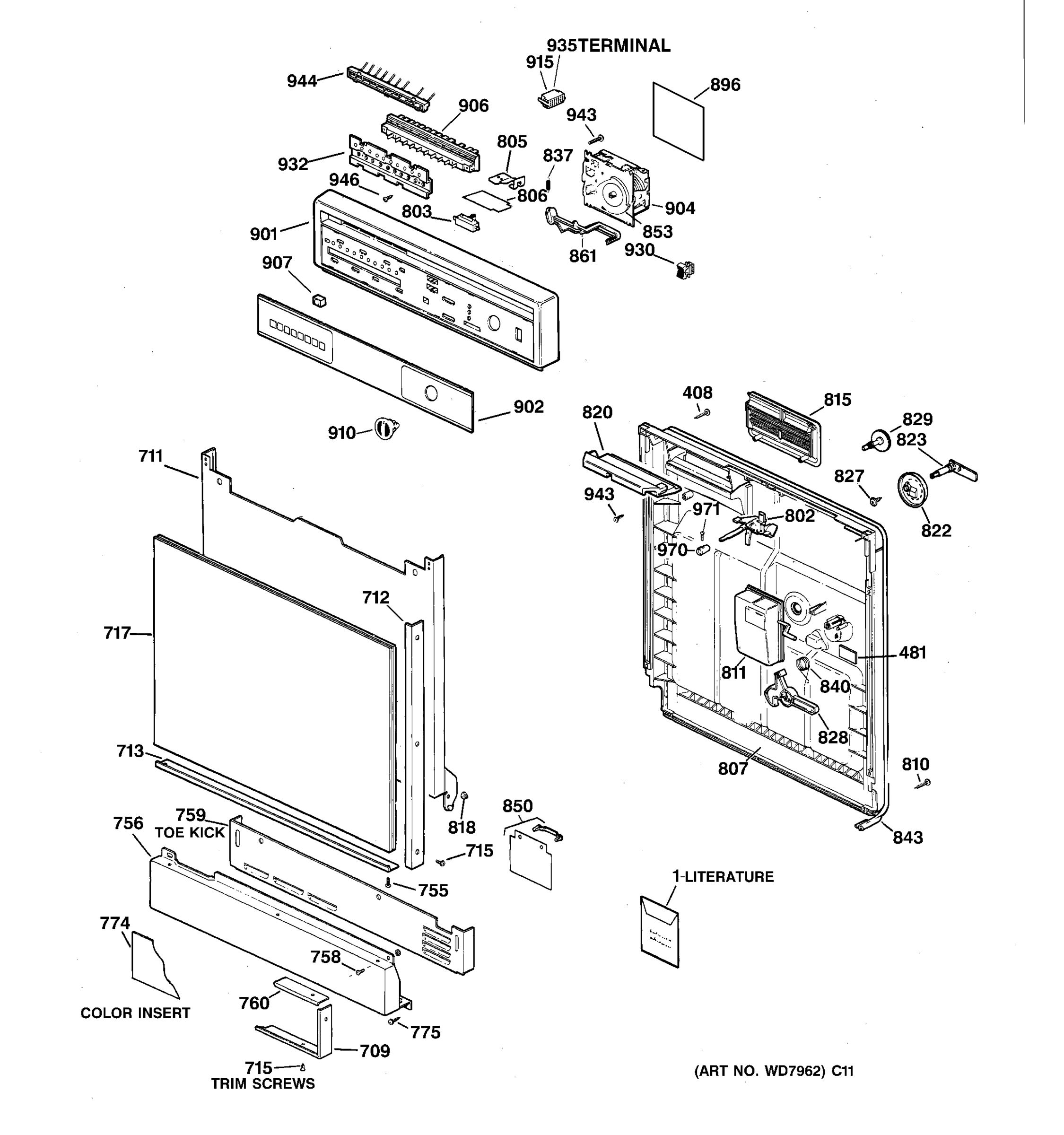ESCUTCHEON & DOOR ASSEMBLY