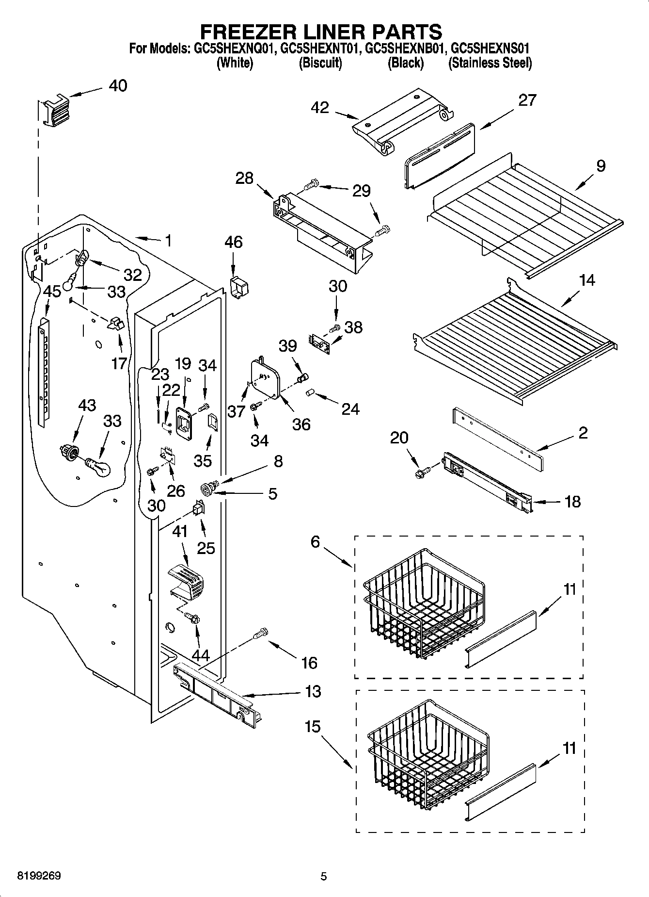 04 - FREEZER LINER PARTS