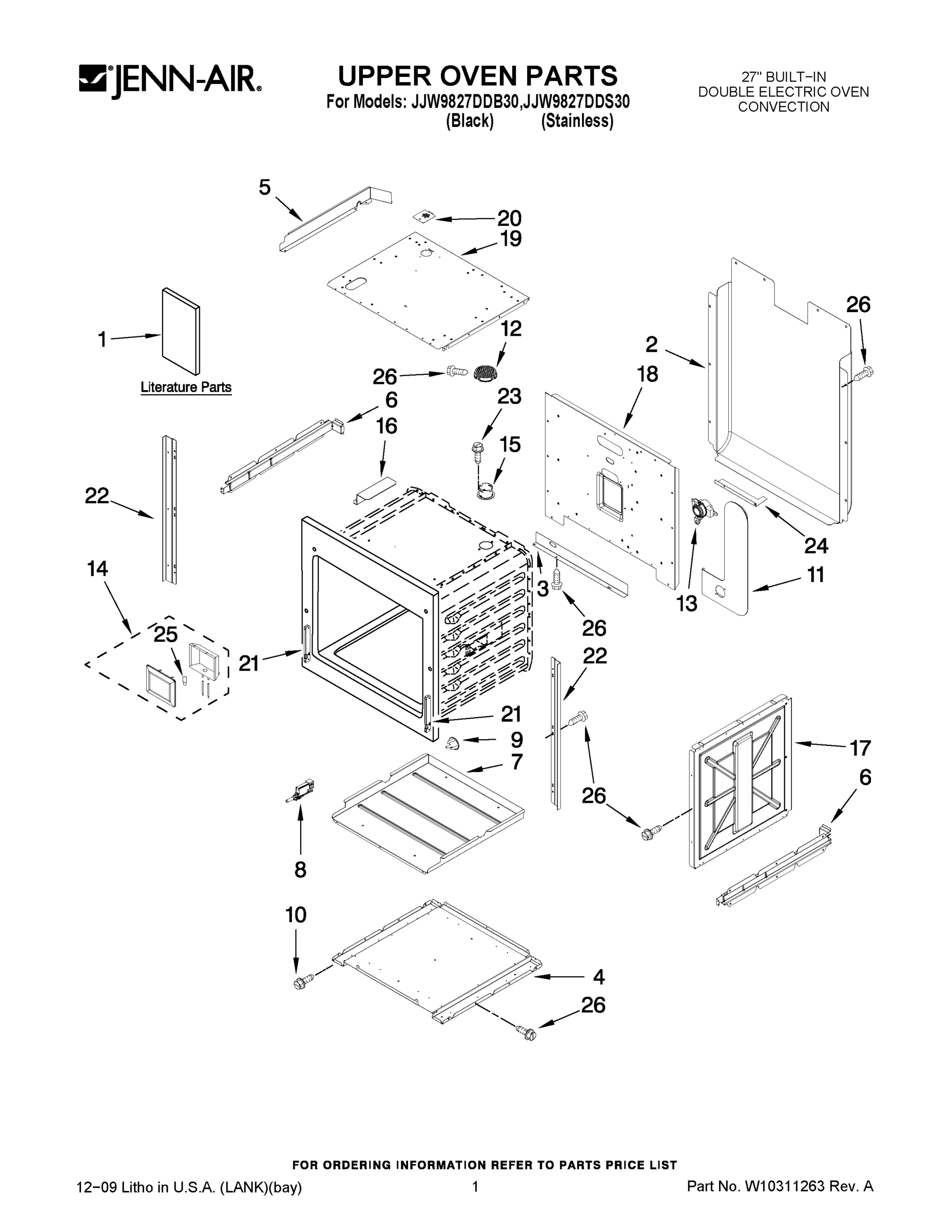 01 - UPPER OVEN PARTS