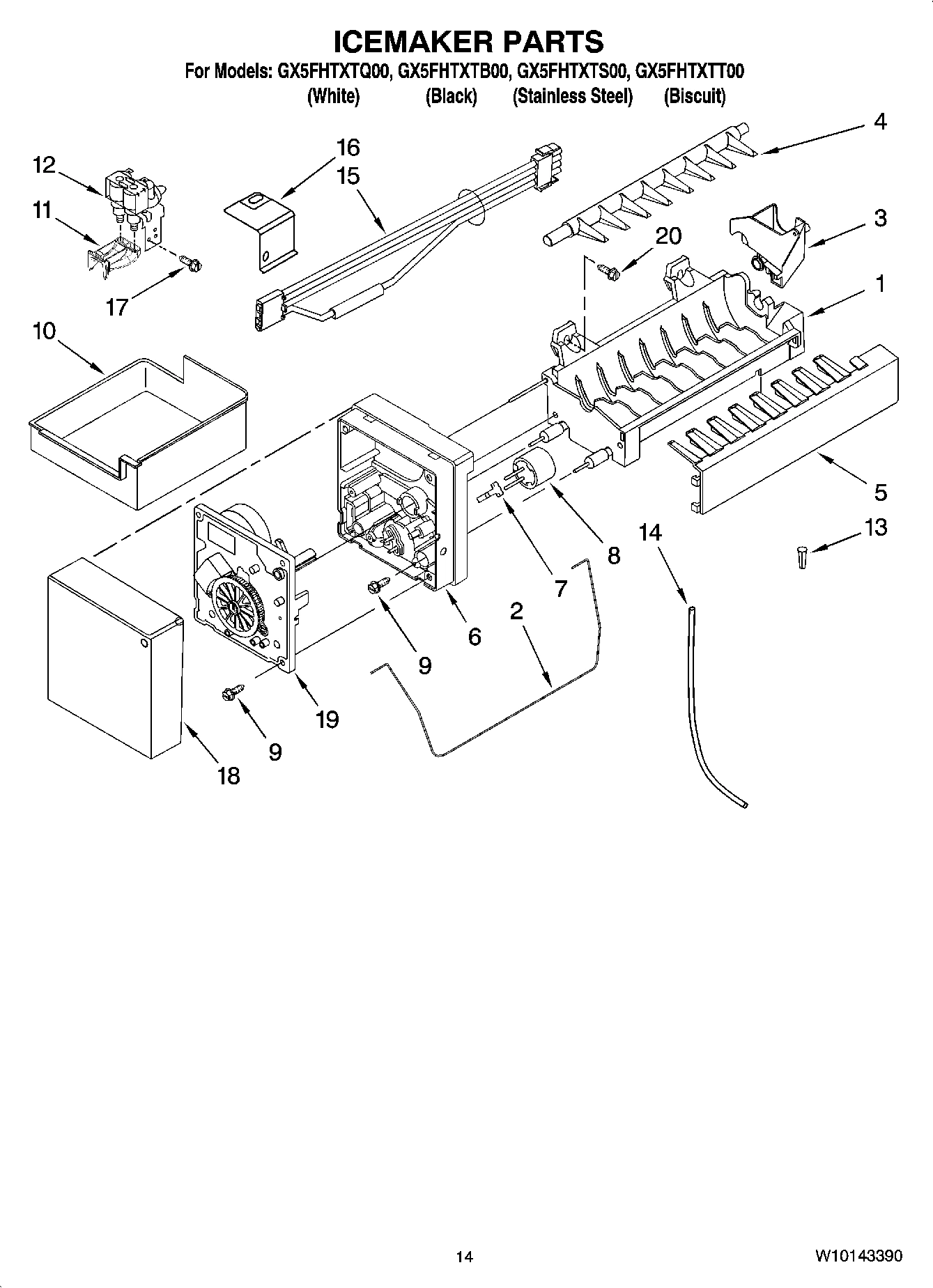 08 - ICEMAKER PARTS, OPTIONAL PARTS (NOT INCLUDED)