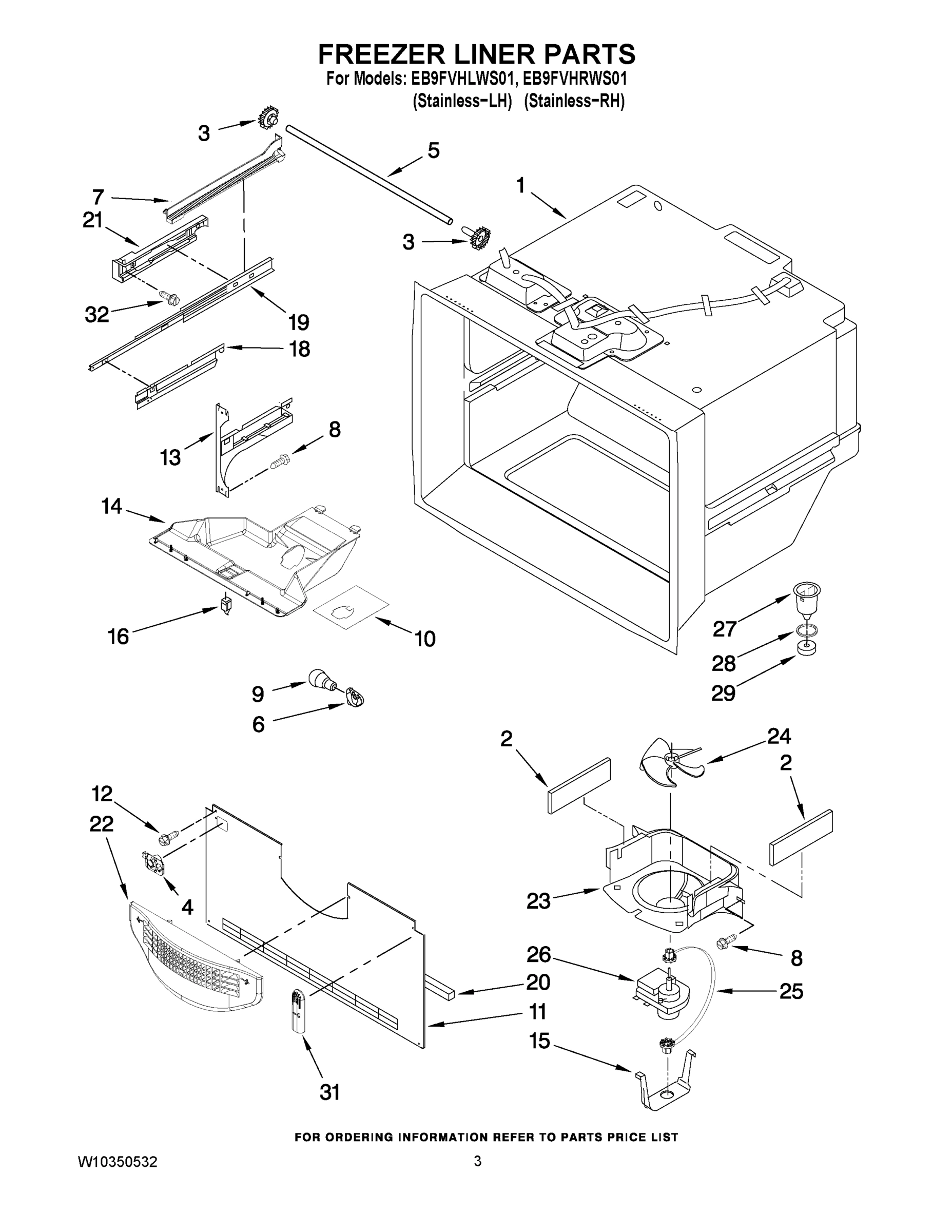 02 - FREEZER LINER PARTS