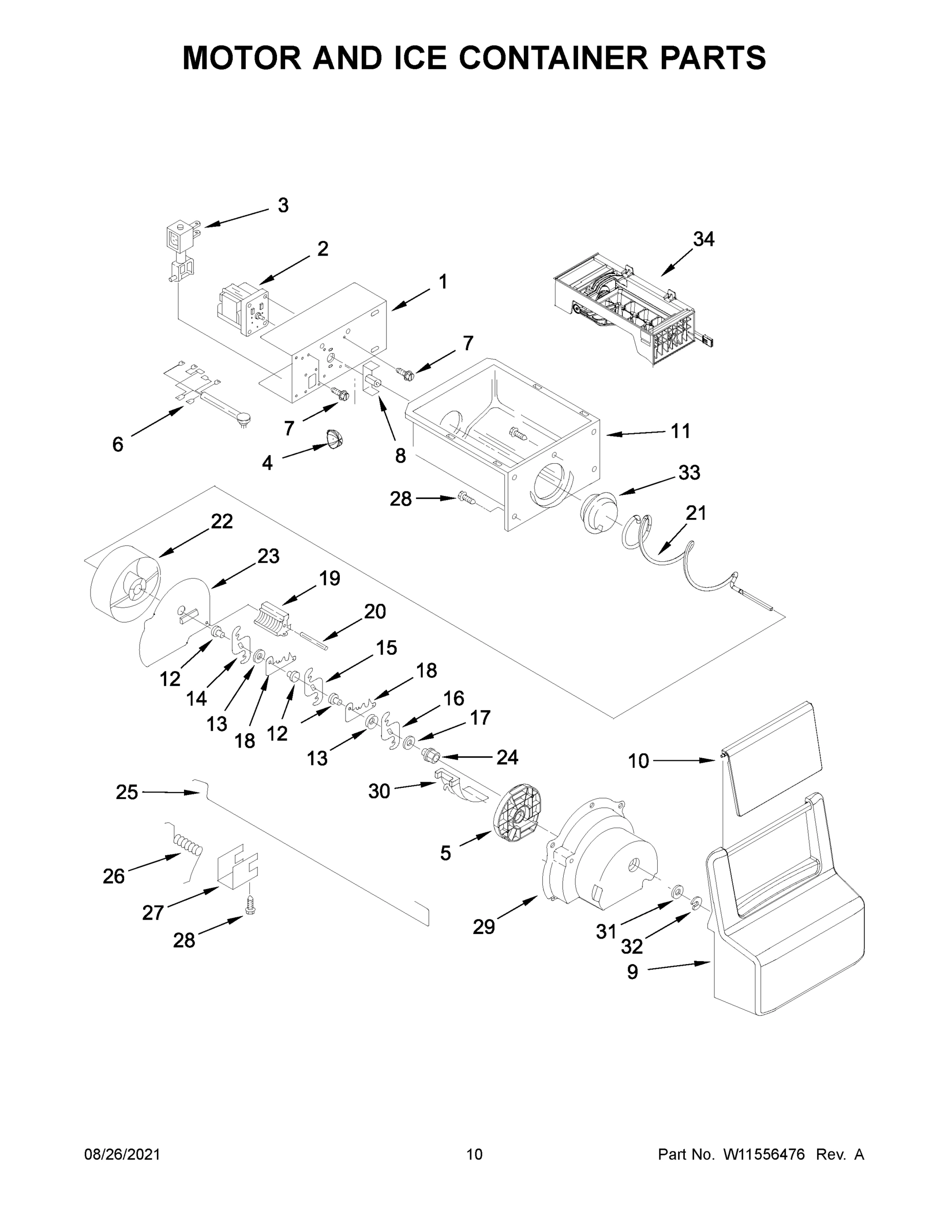06 - MOTOR AND ICE CONTAINER PARTS