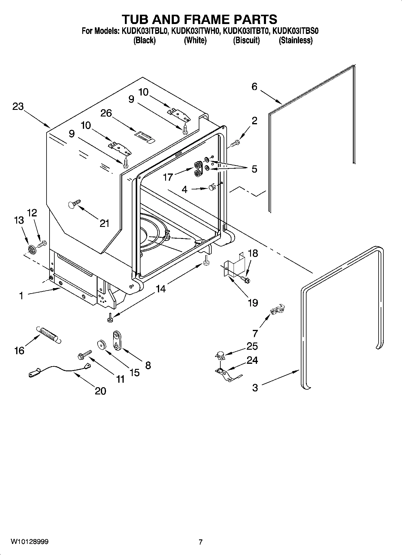 07 - TUB AND FRAME PARTS
