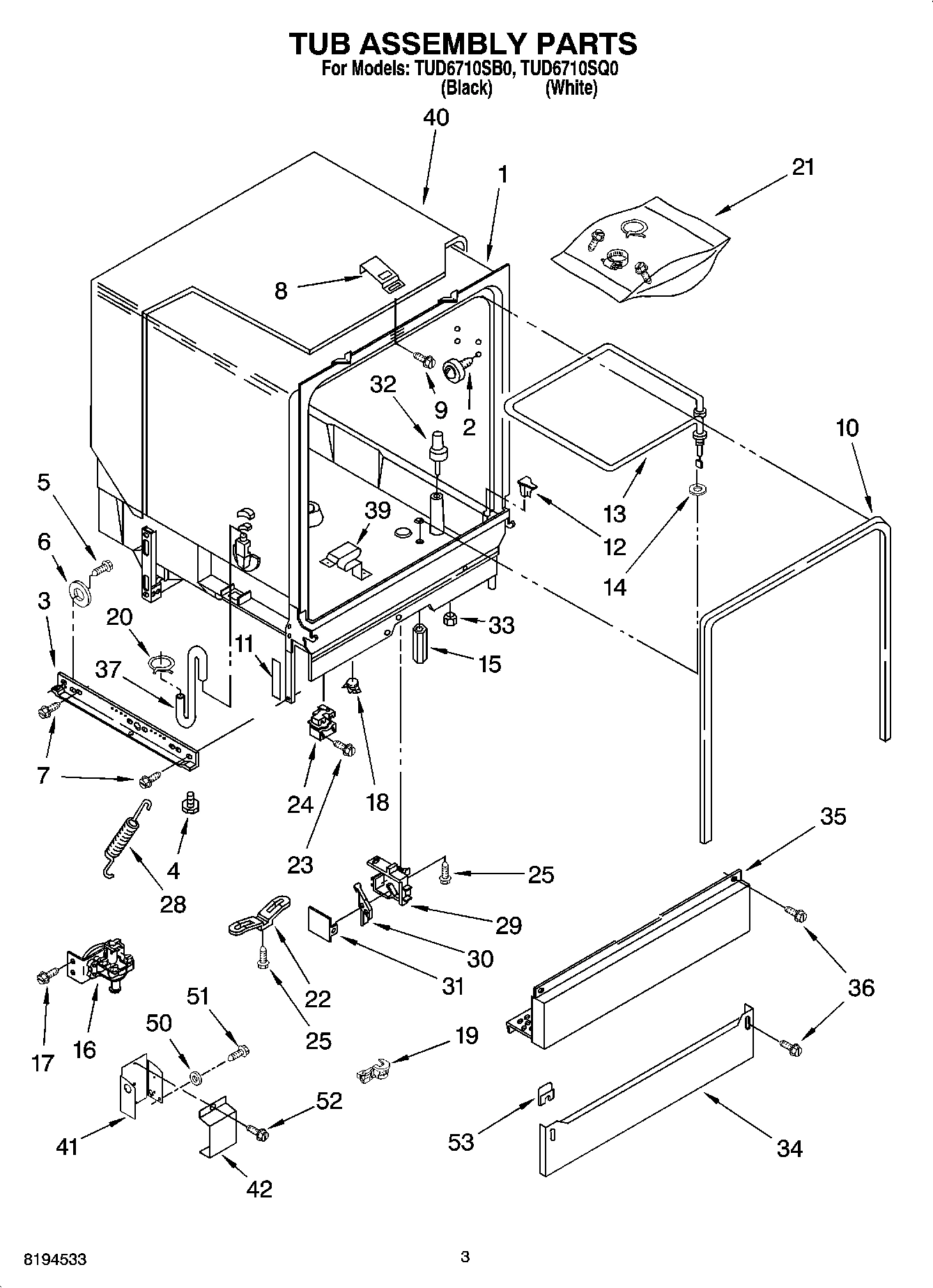 03 - TUB ASSEMBLY PARTS