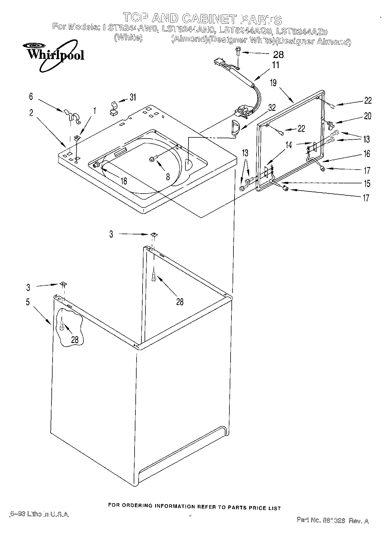 01 - TOP AND CABINET, LIT/OPTIONAL