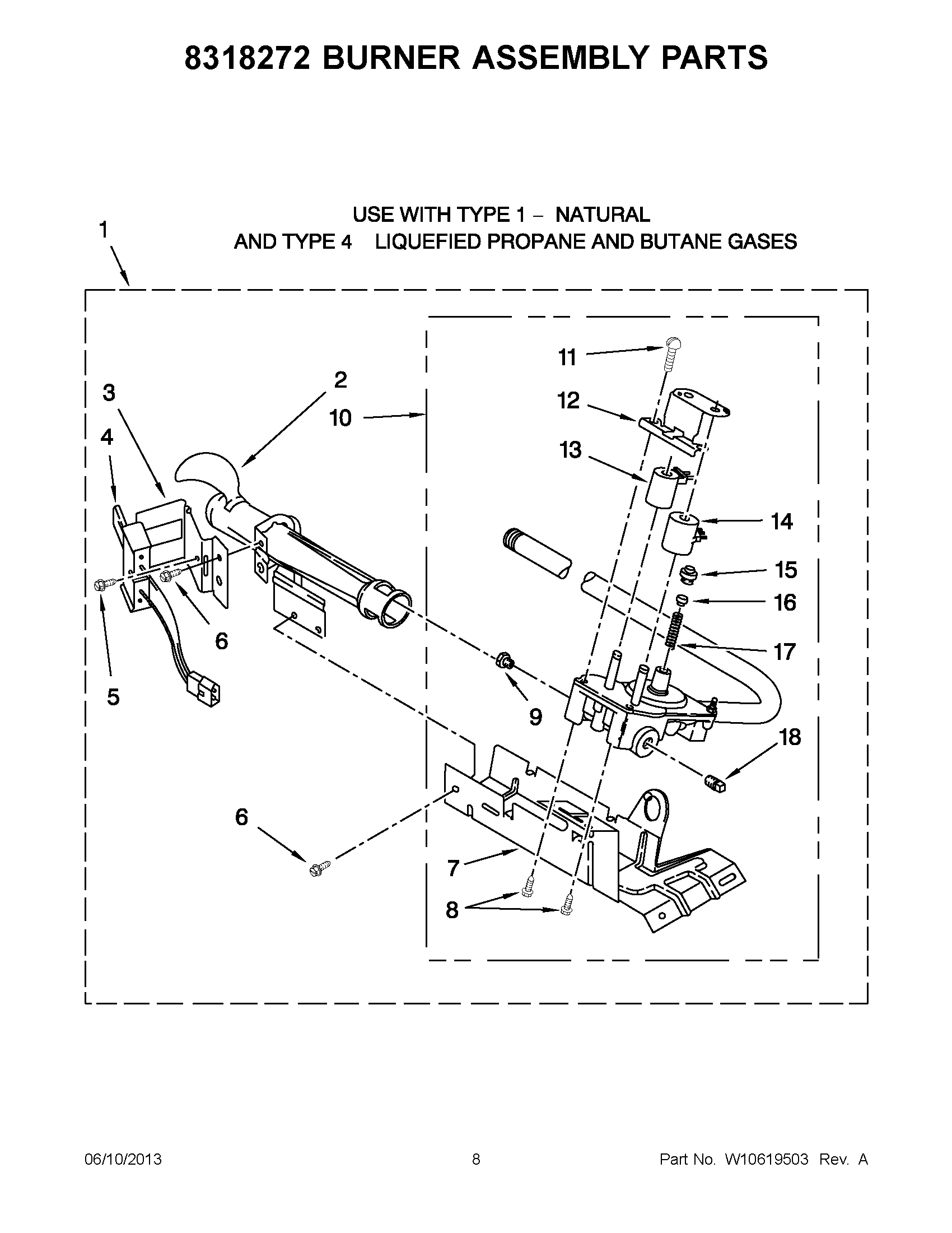 04 - 8318272 BURNER ASSEMBLY PARTS