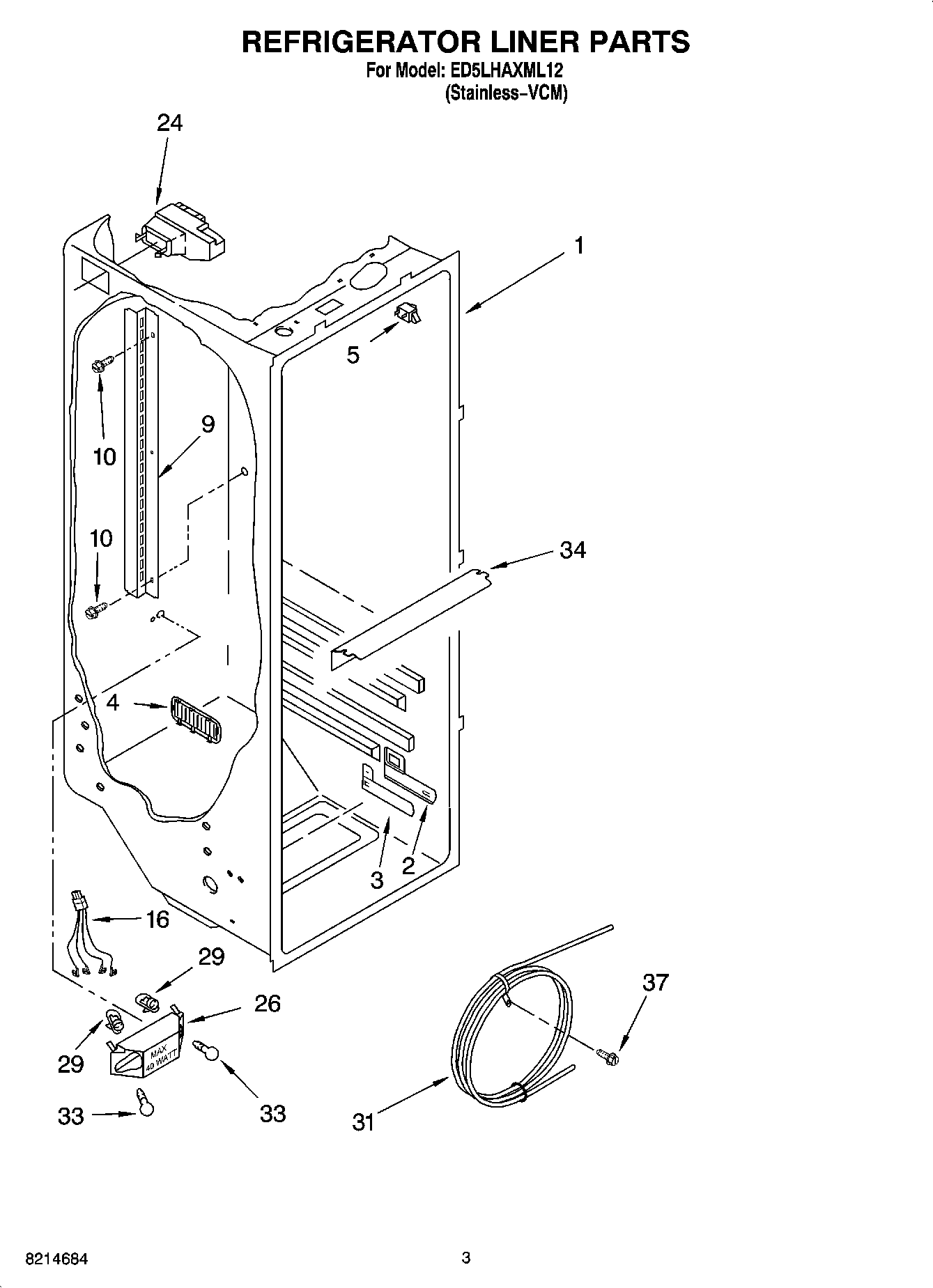 02 - REFRIGERATOR LINER PARTS