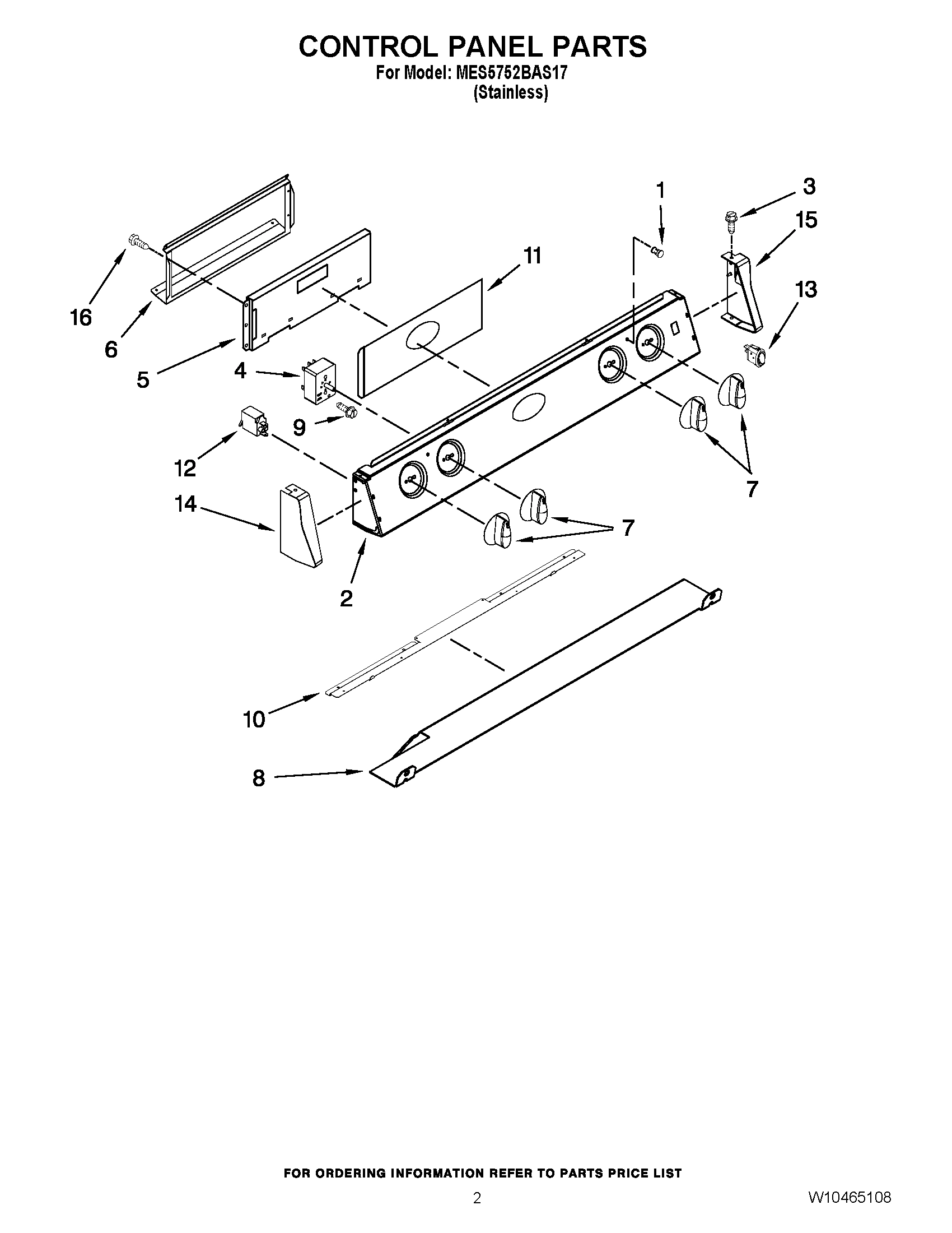 02 - CONTROL PANEL PARTS