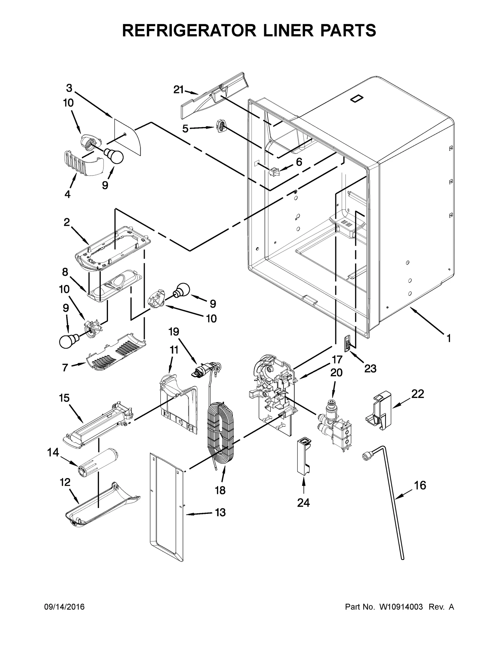 REFRIGERATOR LINER PARTS