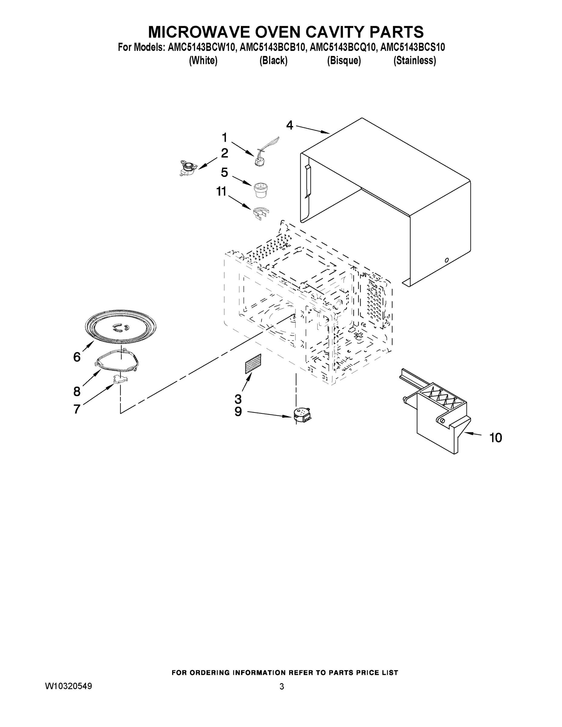 03 - MICROWAVE OVEN CAVITY PARTS