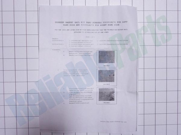 5303918278 Frigidaire Refrigerator Primary Basket Rail Repair Kit - Image 7