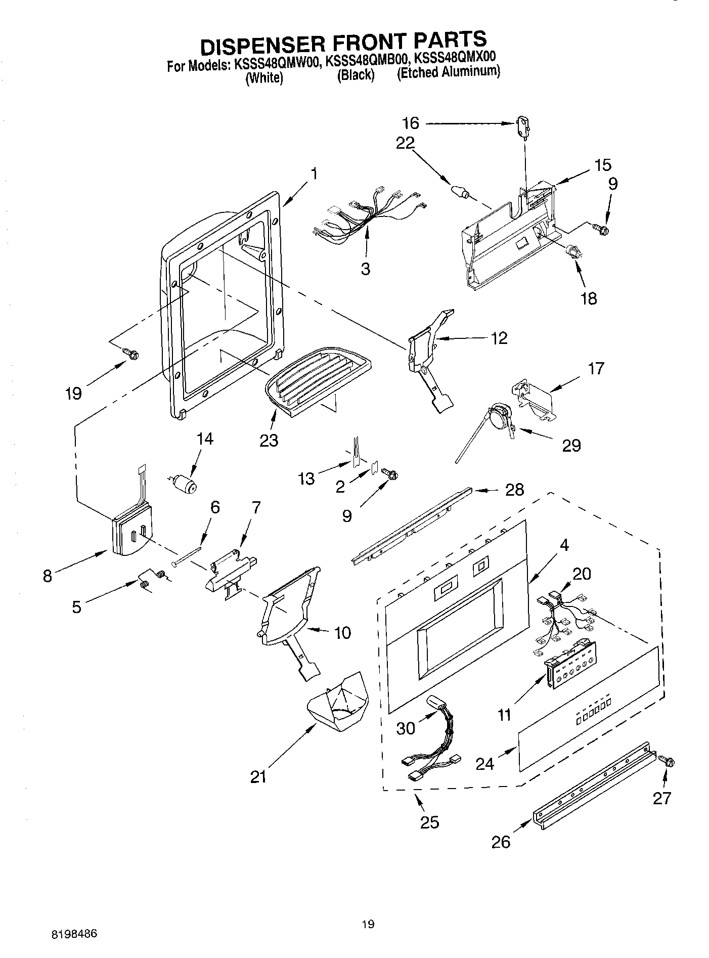 12 - DISPENSER AND FRONT PARTS