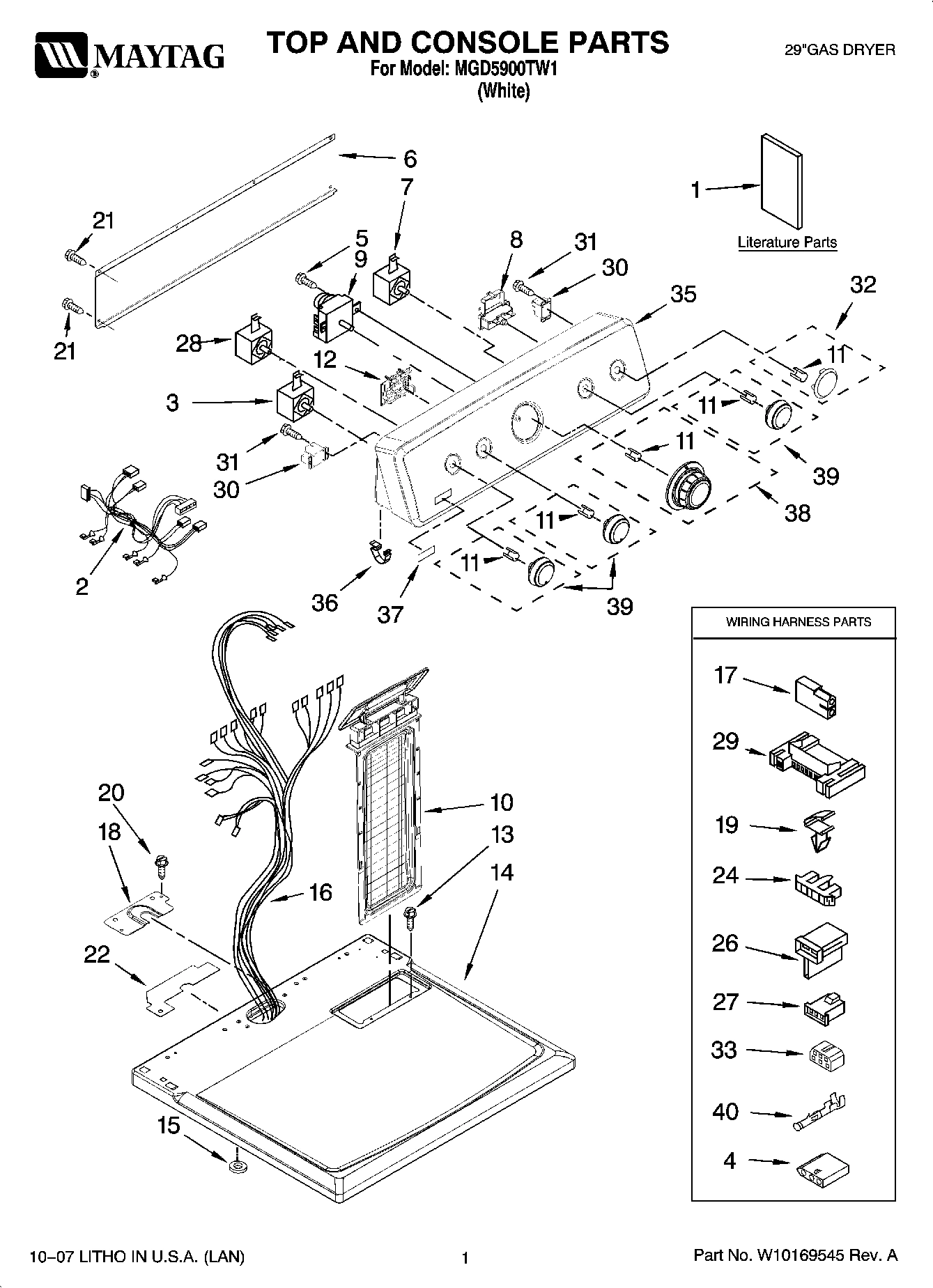 01 - TOP AND CONSOLE PARTS