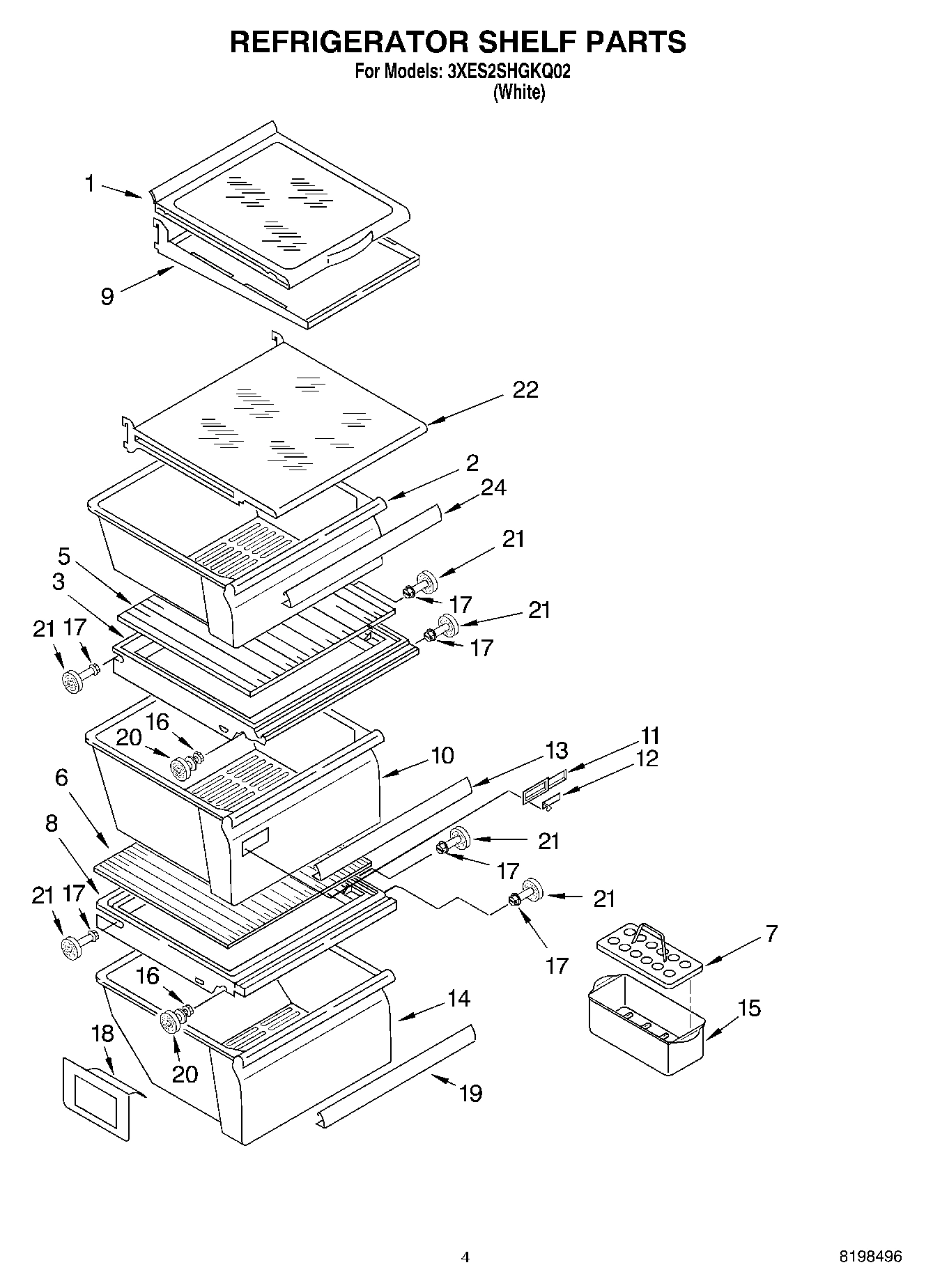 03 - REFRIGERATOR SHELF PARTS