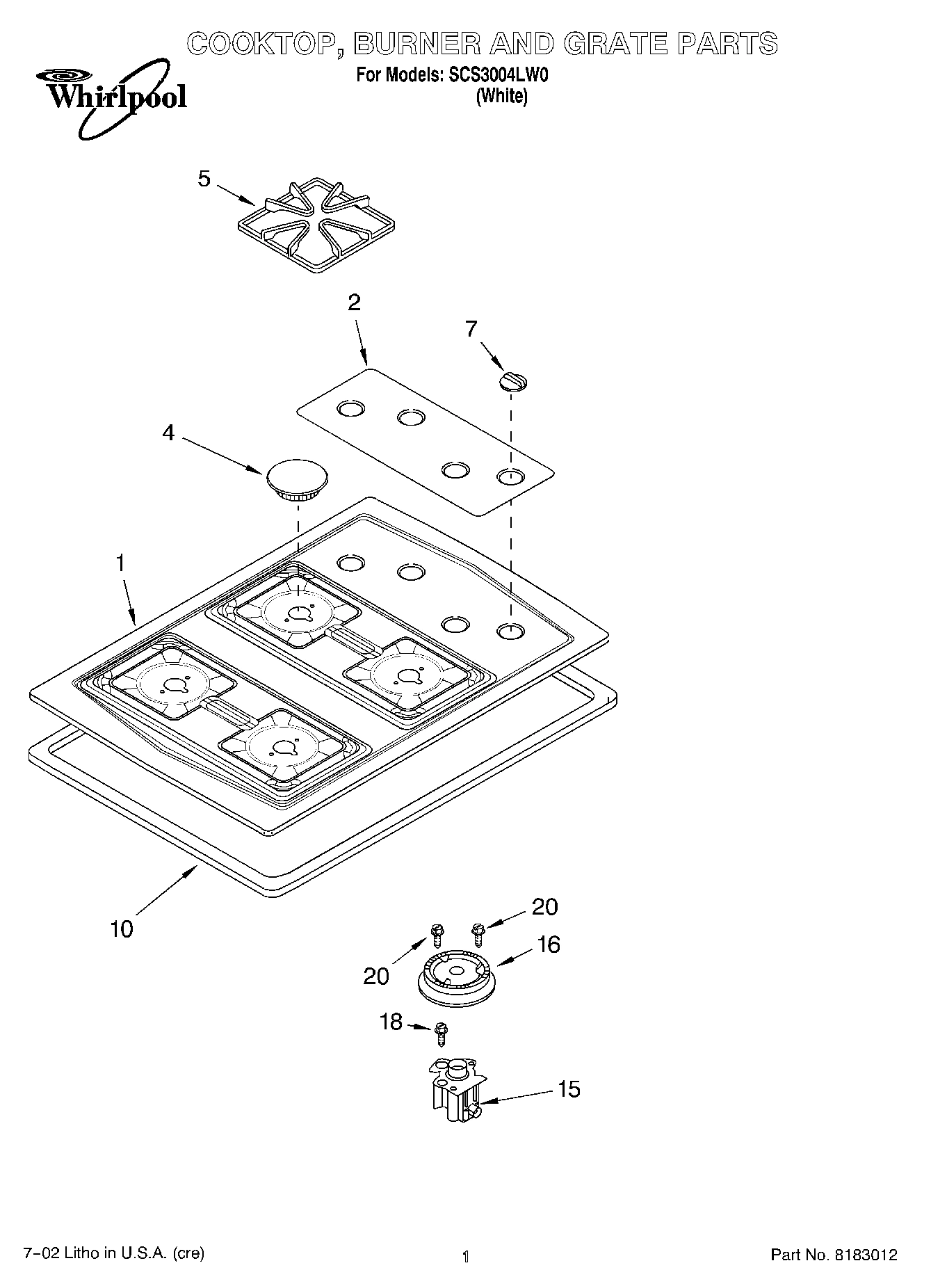01 - COOKTOP, BURNER AND GRATE