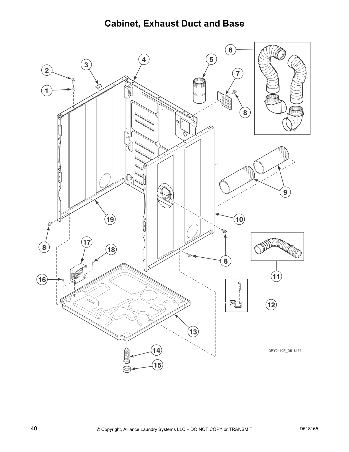 Cabinet, Exhaust Duct and Base
