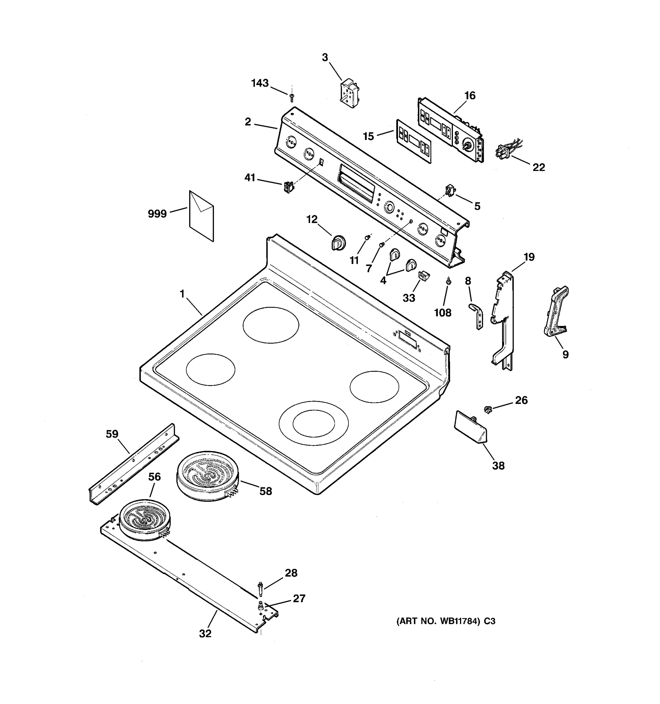 CONTROL PANEL & COOKTOP