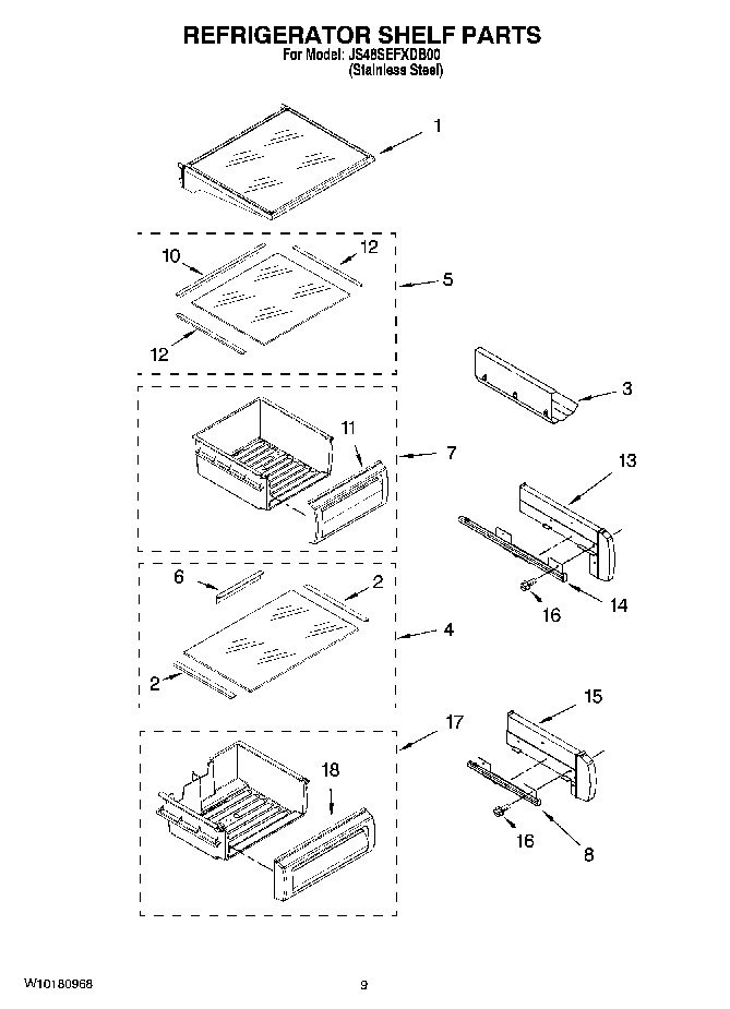07 - REFRIGERATOR SHELF PARTS