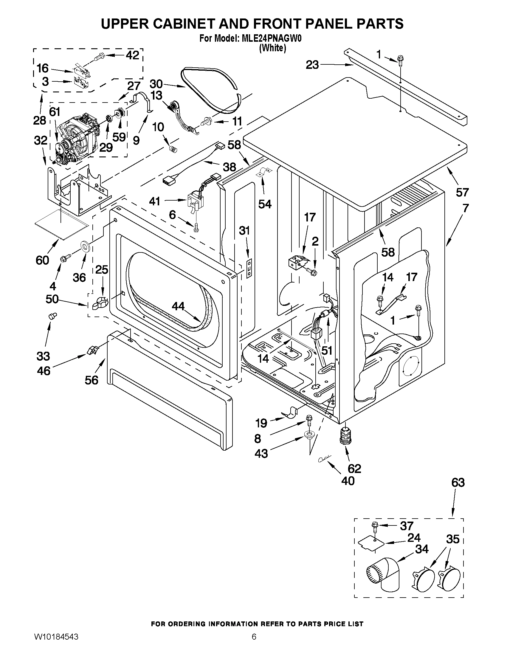 03 - UPPER CABINET AND FRONT PANEL PARTS