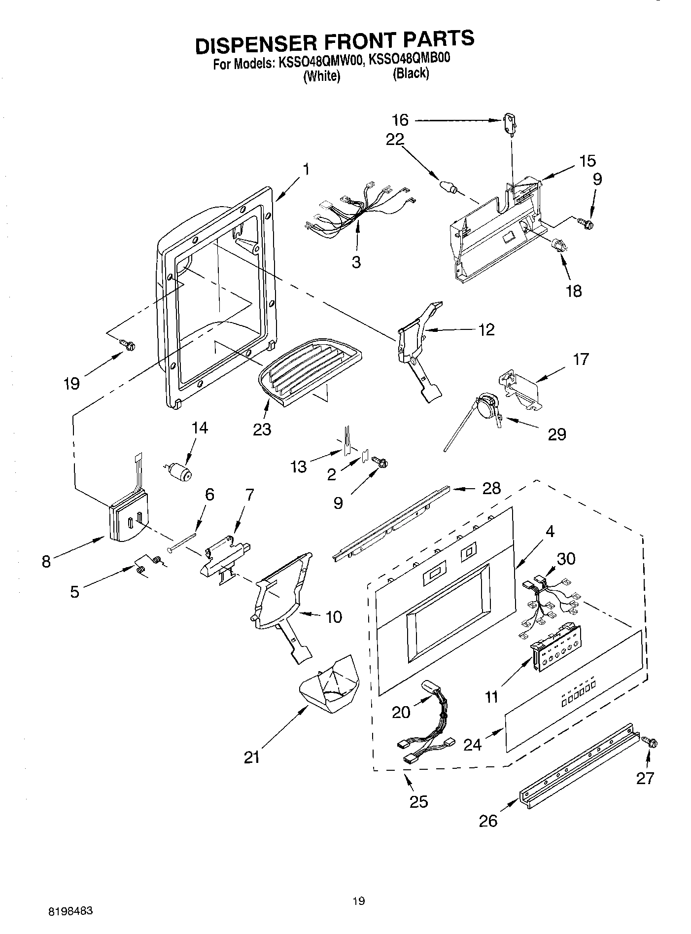 12 - DISPENSER AND FRONT PARTS