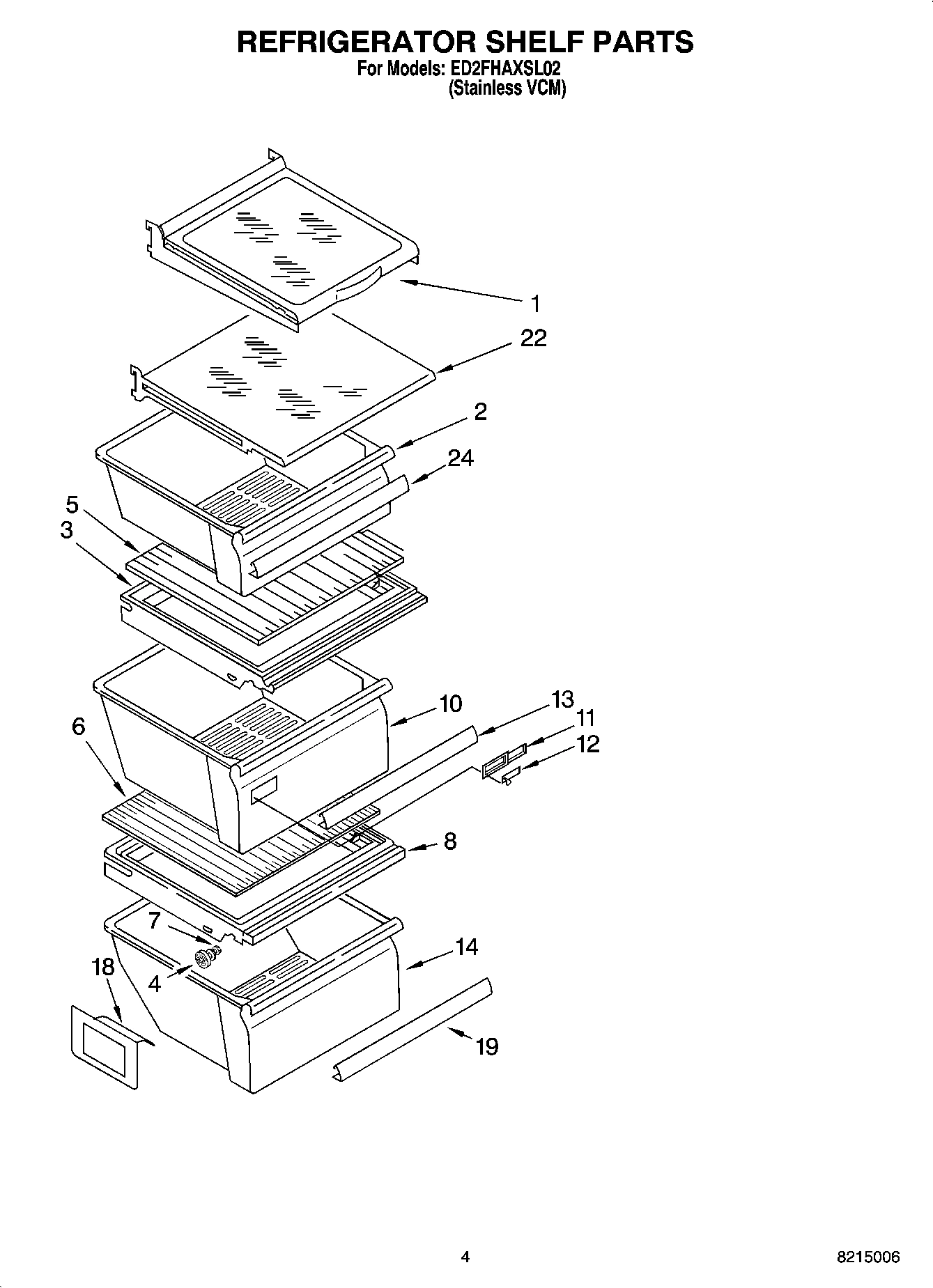 03 - REFRIGERATOR SHELF PARTS