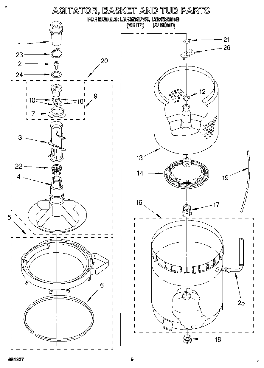 04 - AGITATOR, BASKET AND TUB