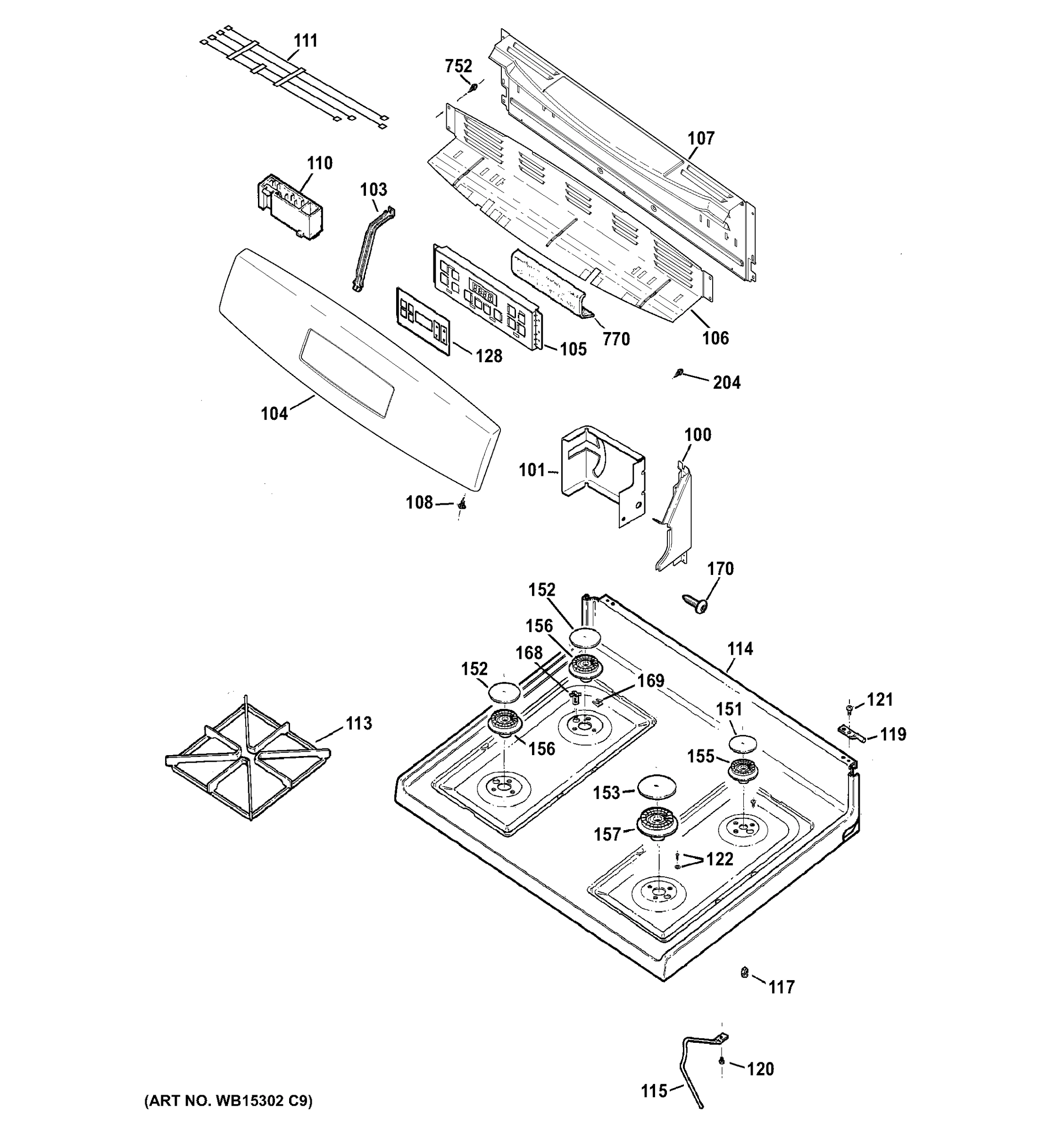 CONTROL PANEL & COOKTOP