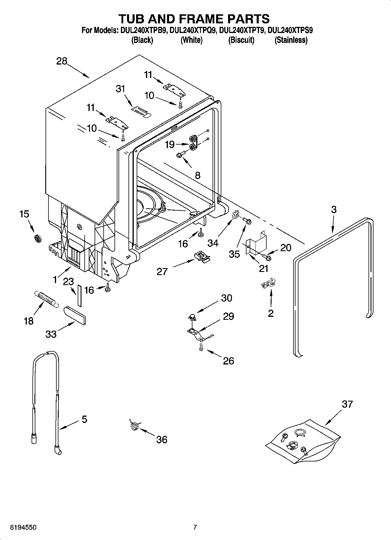 07 - TUB AND FRAME PARTS