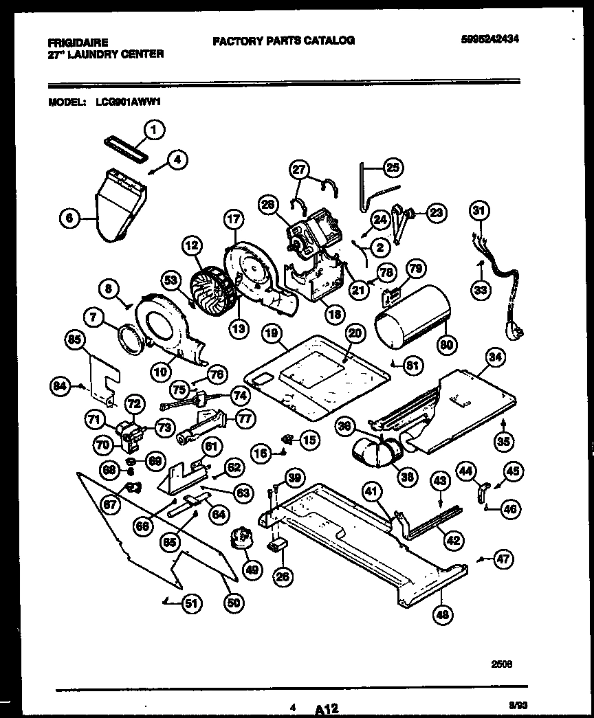 03 - MOTOR, BLOWER AND CABINET PARTS