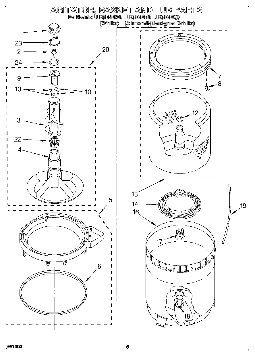03 - AGITATOR, BASKET AND TUB